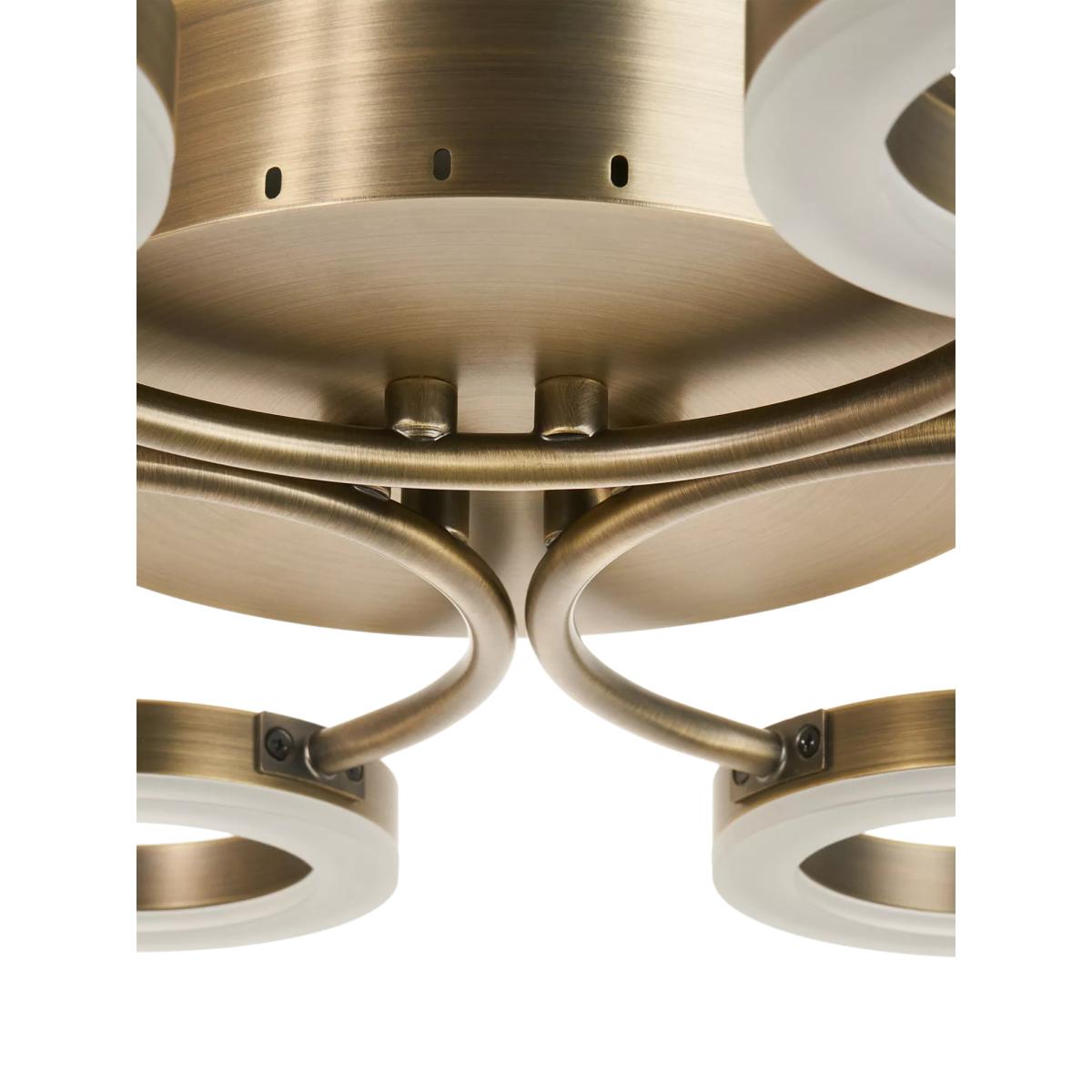John Lewis Boyd 6 Arm Semi Flush Ceiling Light, Brass – image 3