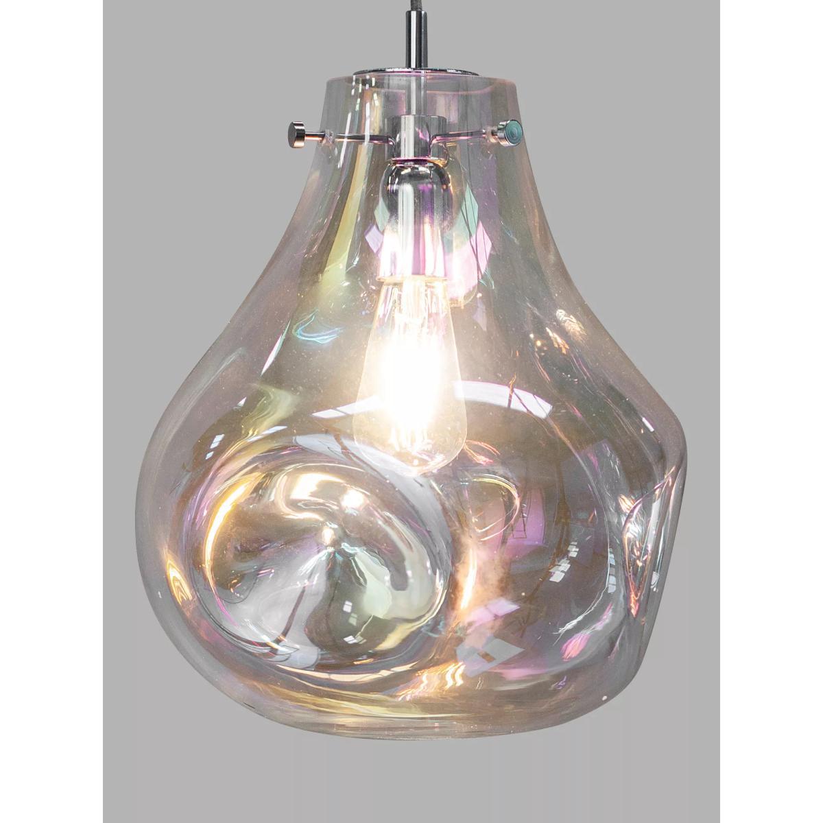Bay Lighting Caldera Blown Glass Ceiling Light, Chrome/Iridescent – image 1