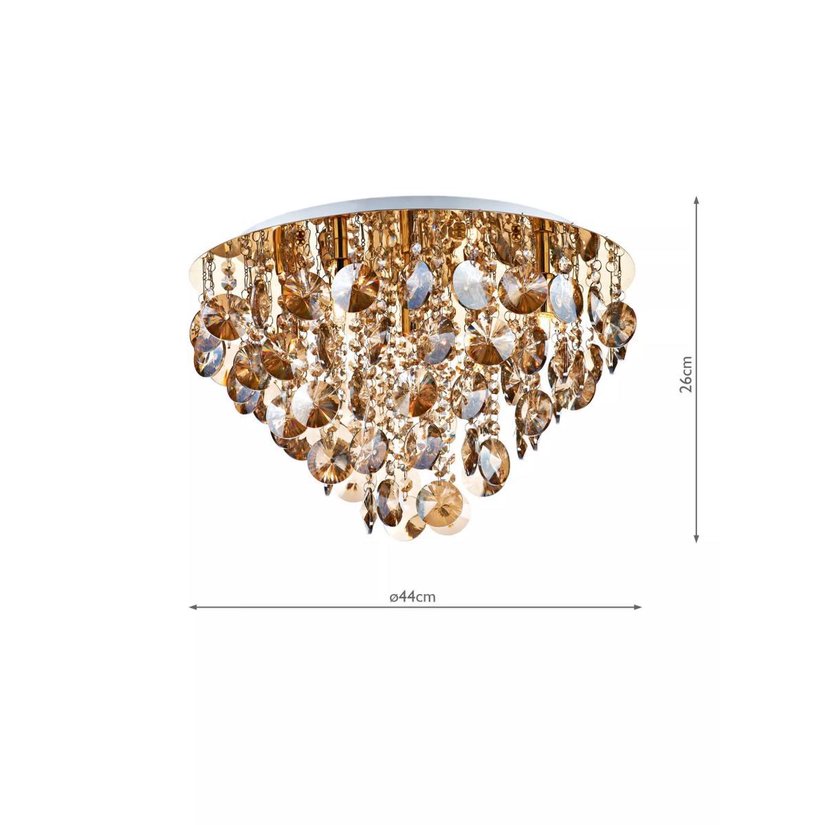 Där Jester Crystal Semi Flush Ceiling Light – image 2