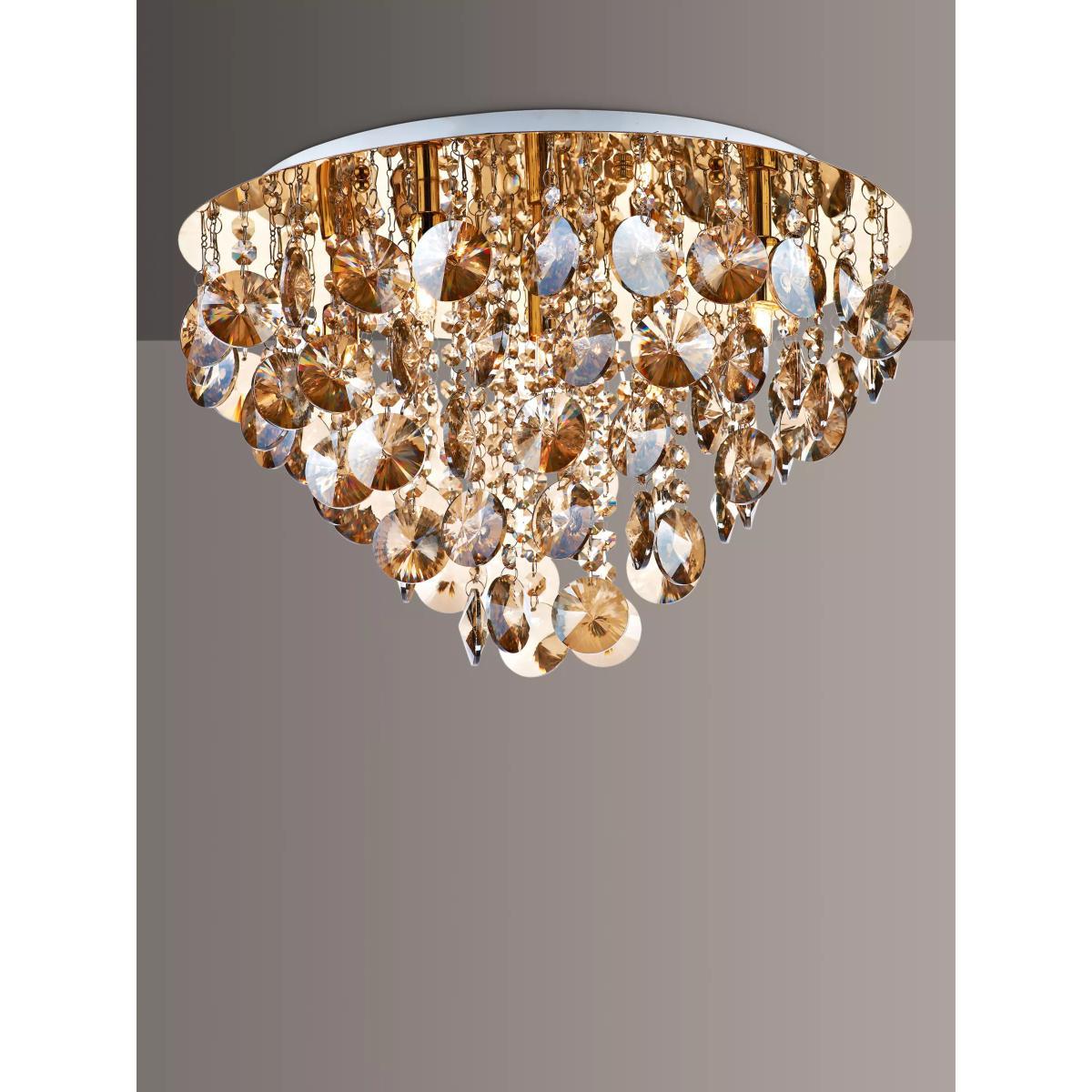 Där Jester Crystal Semi Flush Ceiling Light – image 1
