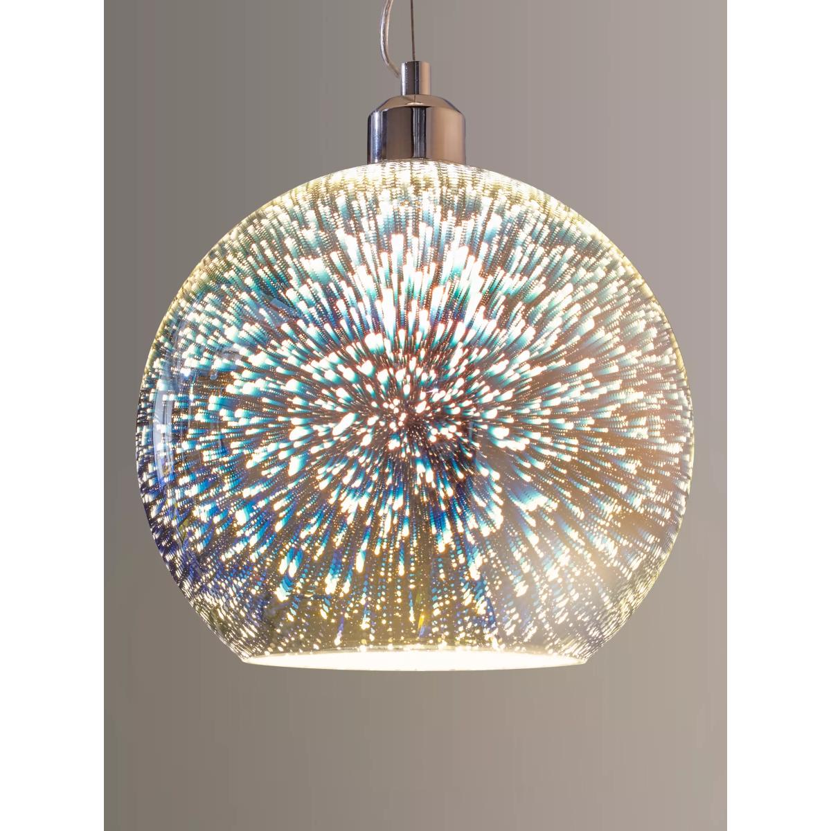 John Lewis & Partners Oberon Holographic Pendant Ceiling Light, Multi – image 2