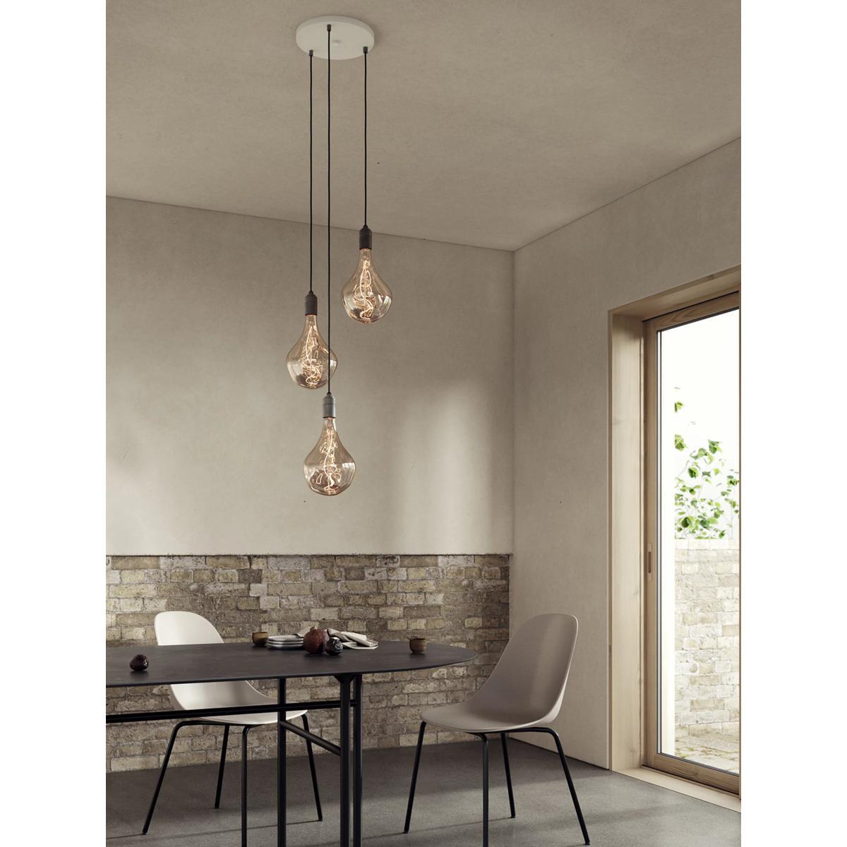 Tala Graphite Triple Pendant Cluster Ceiling Light with Voronoi II 3W ES LED Dimmable Tinted Bulbs – image 3