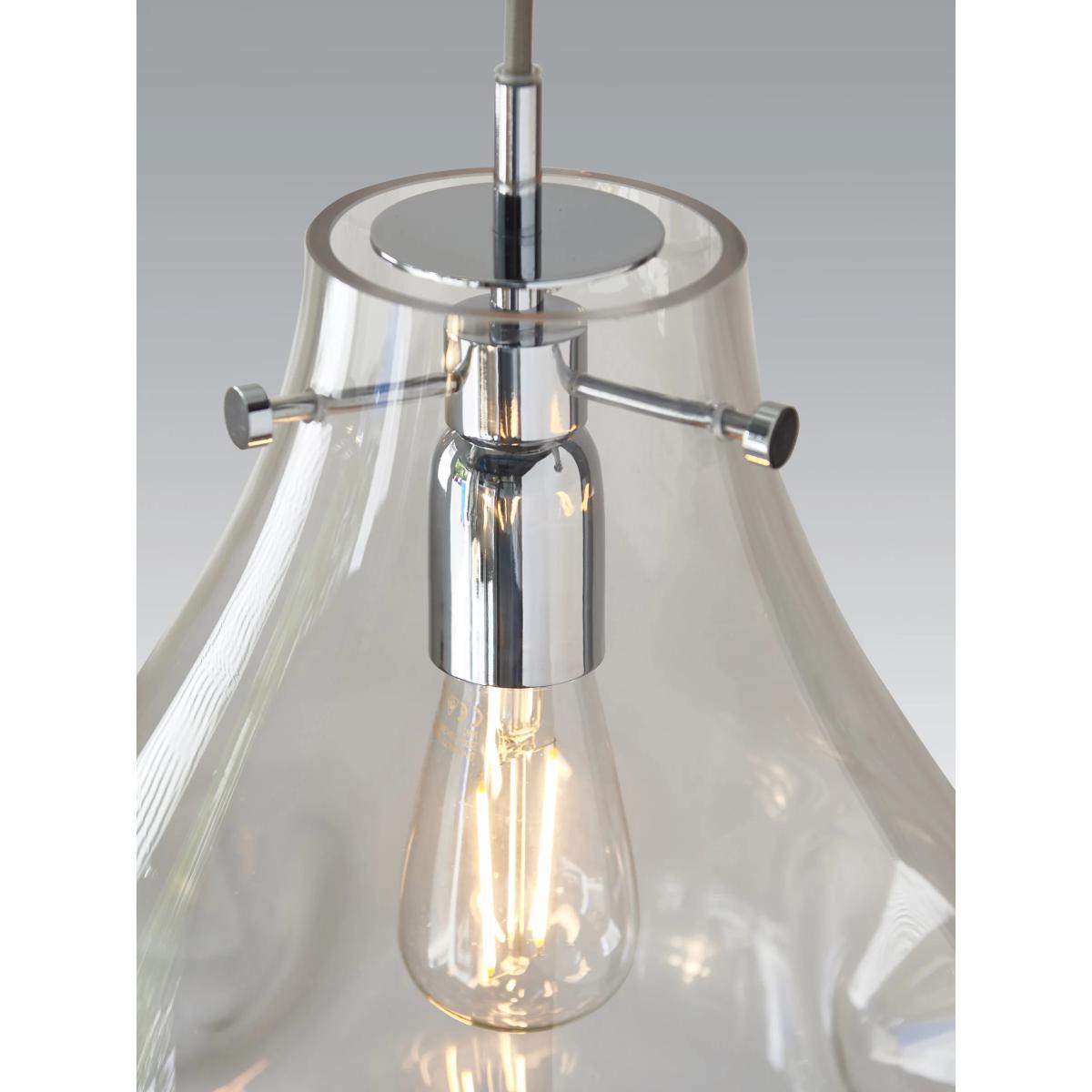 Bay Lighting Luna Glass Pendant Ceiling Light, Clear/Chrome – image 4