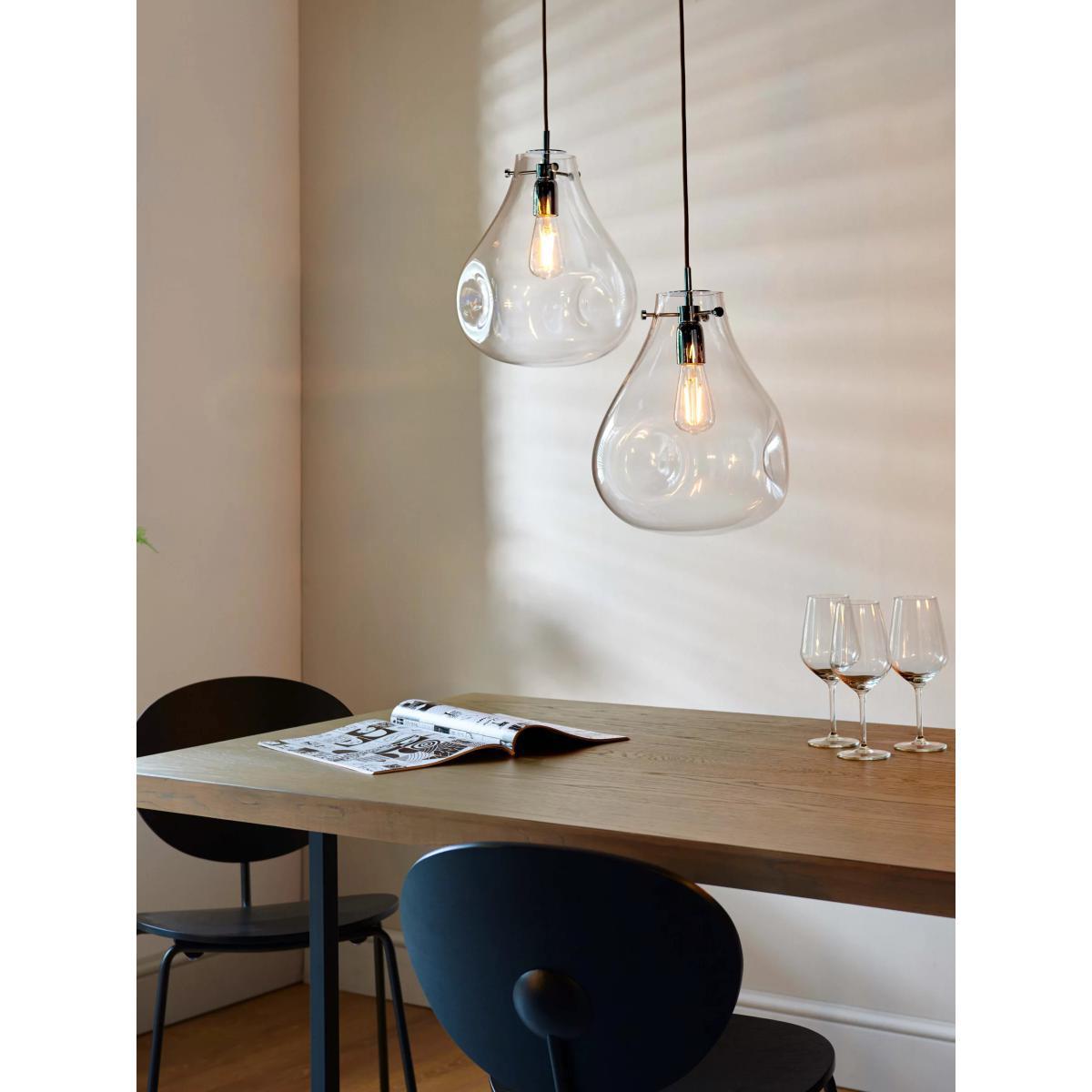 Bay Lighting Luna Glass Pendant Ceiling Light, Clear/Chrome – image 5