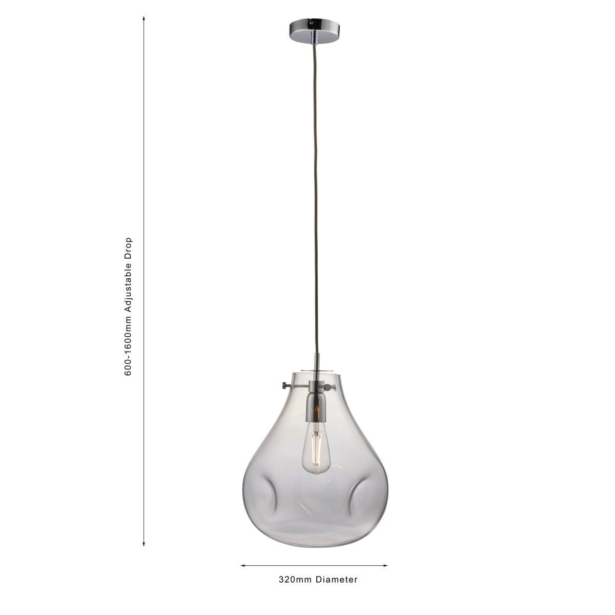 Bay Lighting Luna Glass Pendant Ceiling Light, Clear/Chrome – image 6