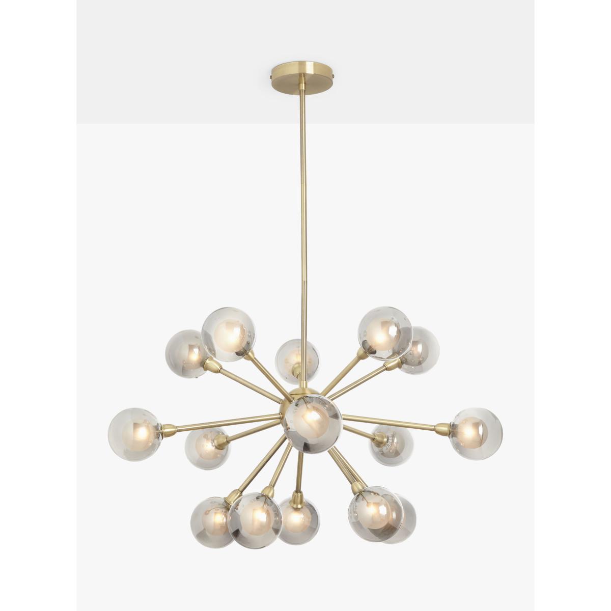John Lewis & Partners Huxley Chandelier Ceiling Light, Smoke/Antique Brass – image 2
