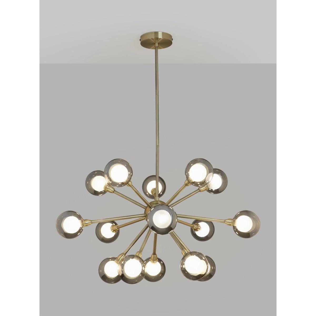 John Lewis & Partners Huxley Chandelier Ceiling Light, Smoke/Antique Brass – image 1