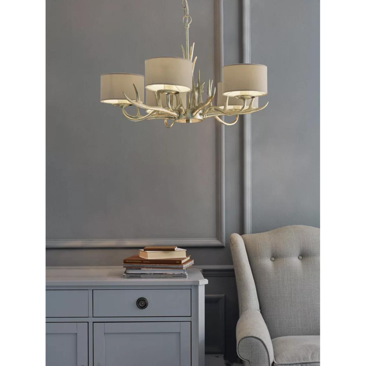 Laura Ashley Mulroy 5 Arm Chandelier Ceiling Light, Champagne – image 2