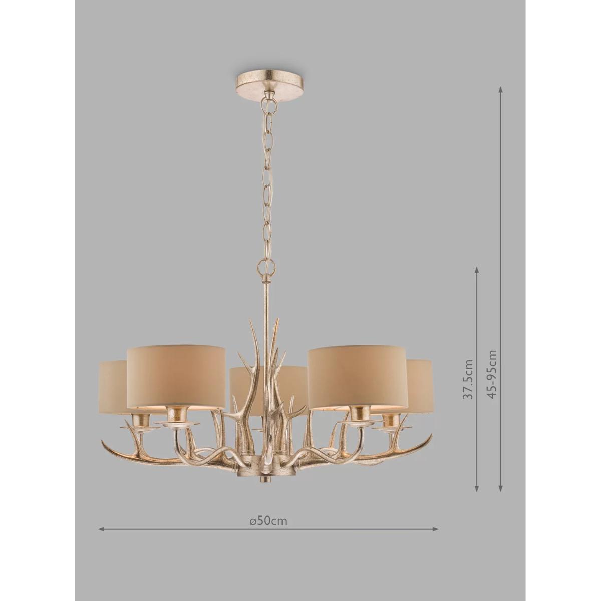 Laura Ashley Mulroy 5 Arm Chandelier Ceiling Light, Champagne – image 5
