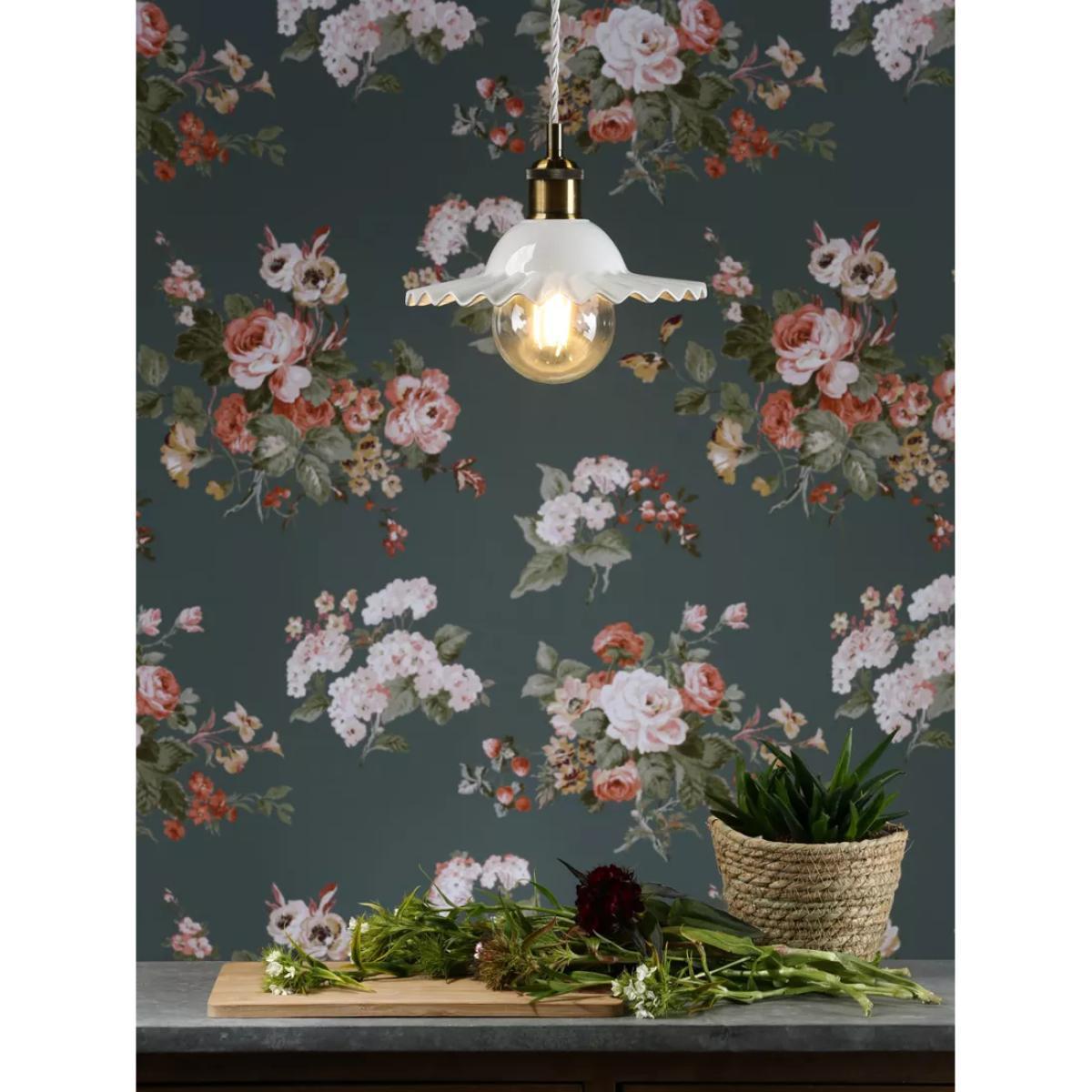 Laura Ashley Beca Ceramic Ceiling Light, Small, Gloss White – image 1