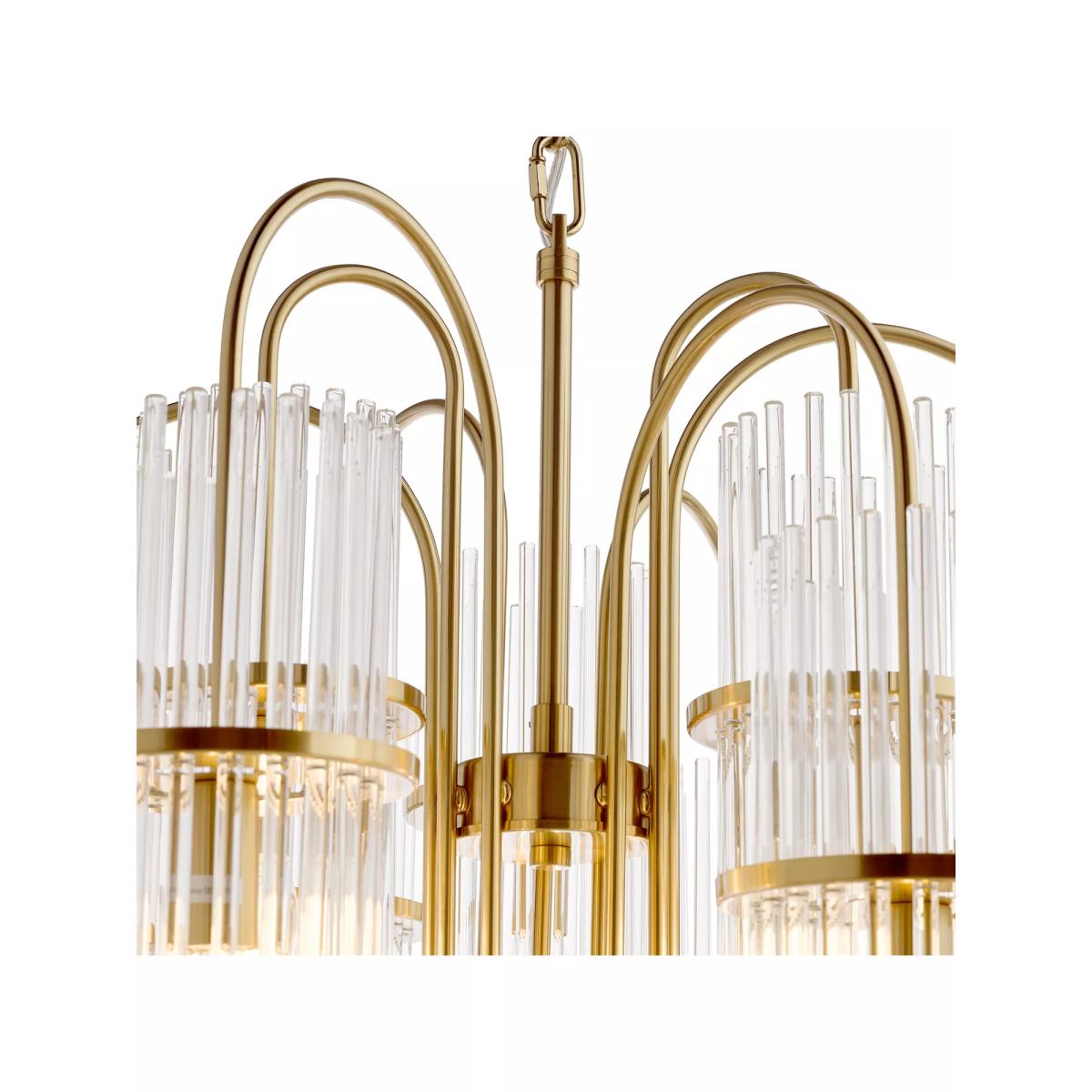 Där Eniola Glass 9 Arm Pendant Ceiling Light, Brass – image 3