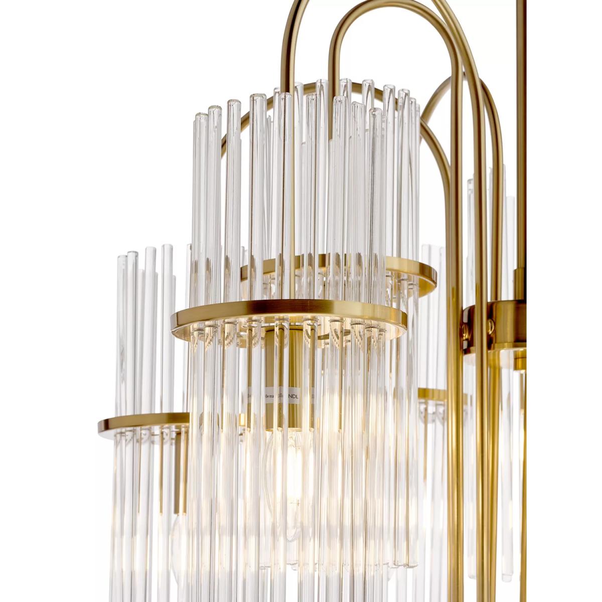 Där Eniola Glass 9 Arm Pendant Ceiling Light, Brass – image 4
