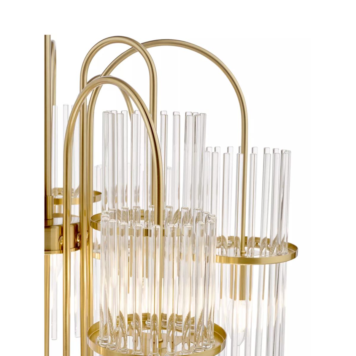Där Eniola Glass 9 Arm Pendant Ceiling Light, Brass – image 5