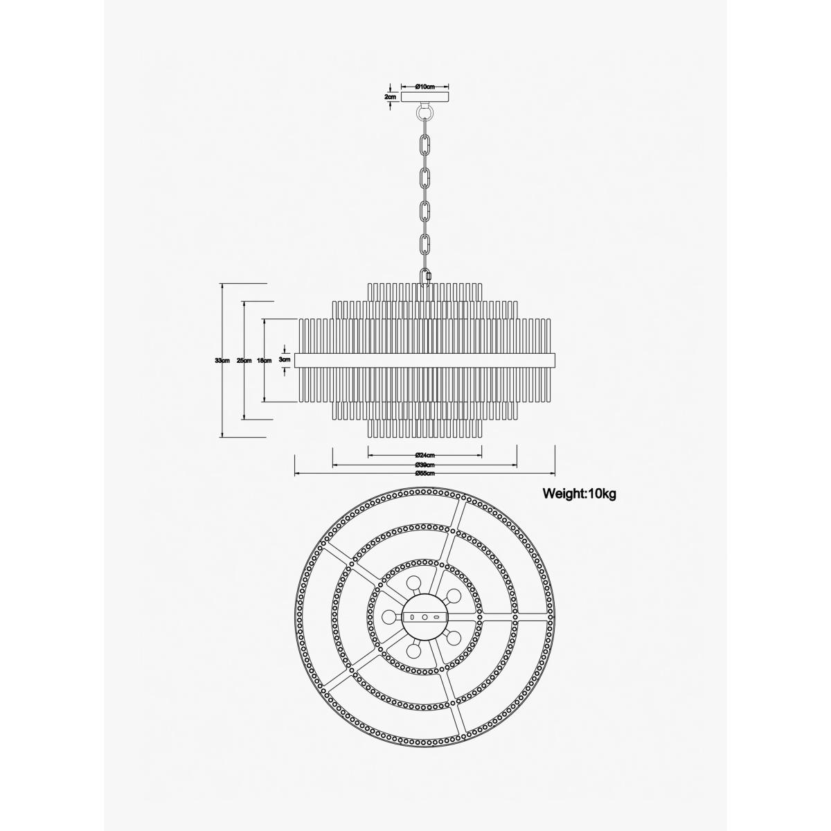 John Lewis Shiminista Large Chandelier Pendant Ceiling Light, Matte Brass – image 5