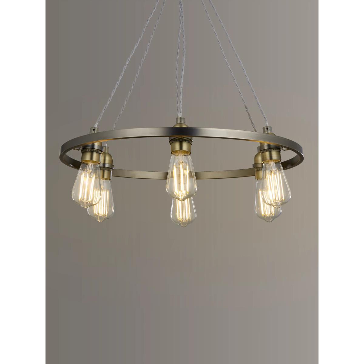 John Lewis & Partners Bistro Hoop Pendant Ceiling Light, 6 Light, Pewter – image 2