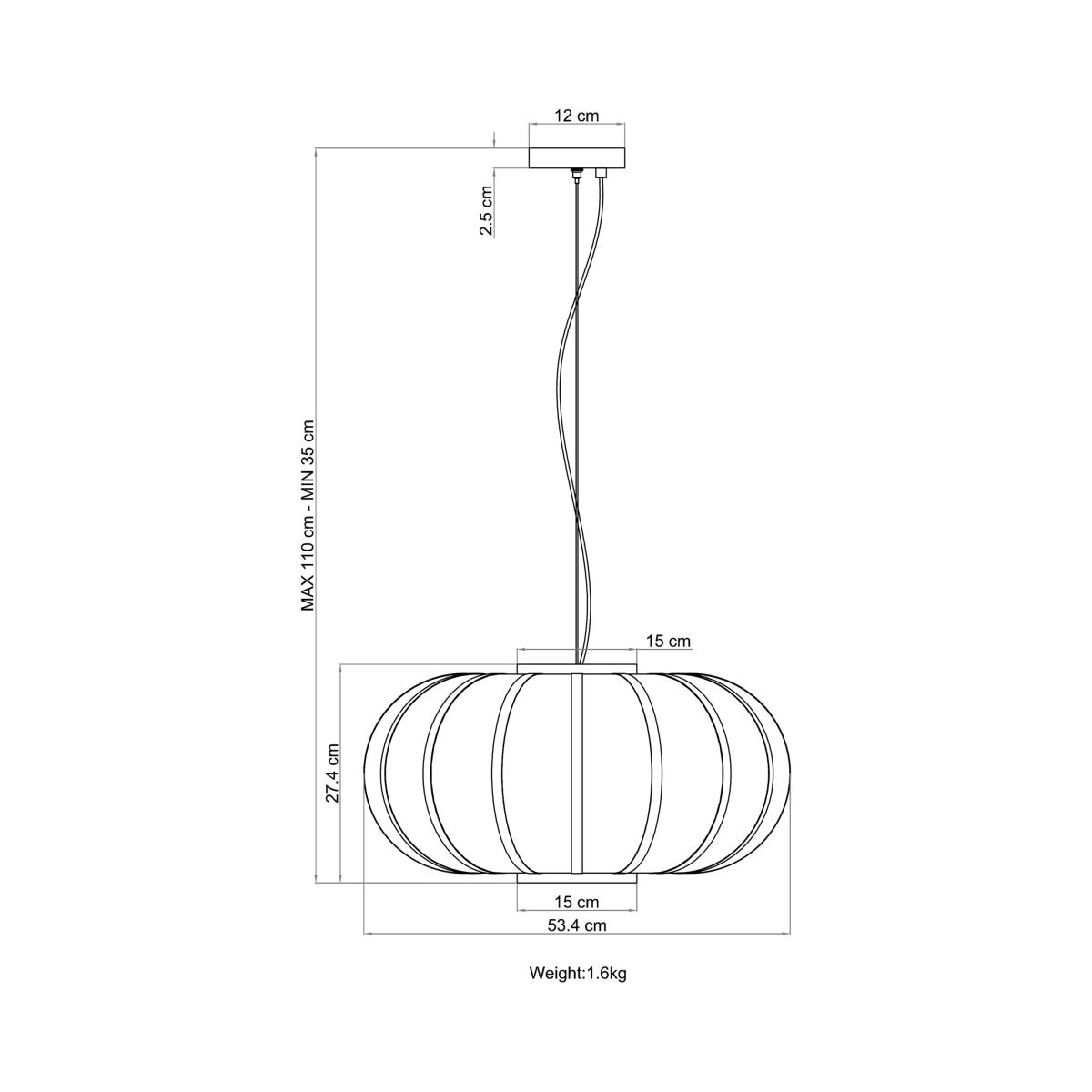 John Lewis Pumpkin Pendant Ceiling Light, Oatmeal/Grey – image 6