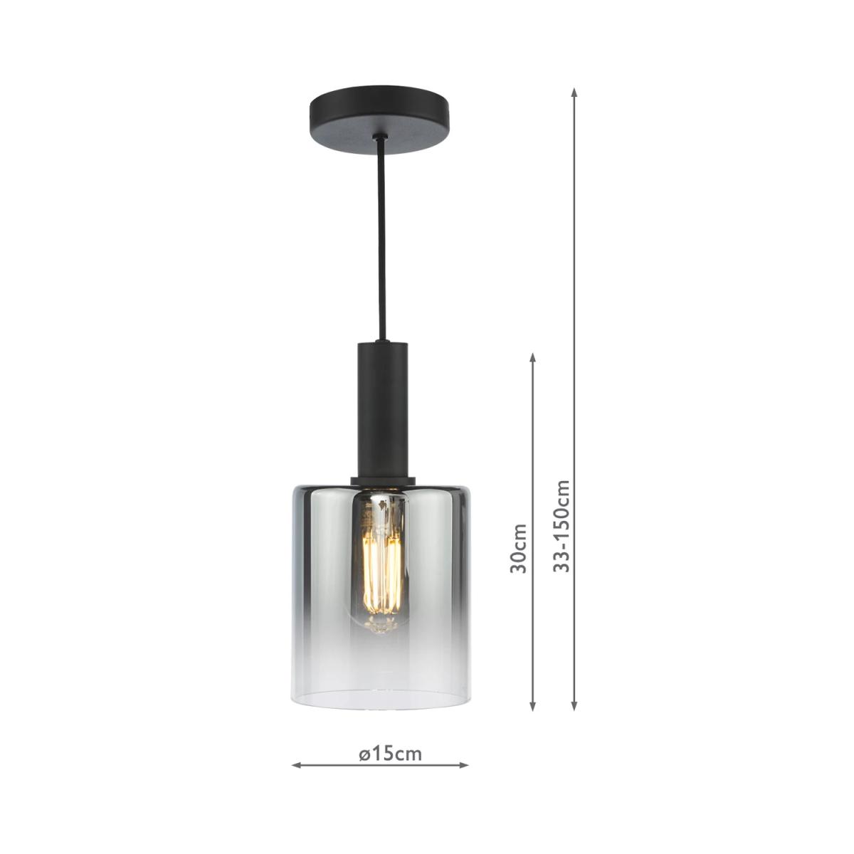 Där Savannah Pendant Ceiling Light, Black/Smoked – image 5