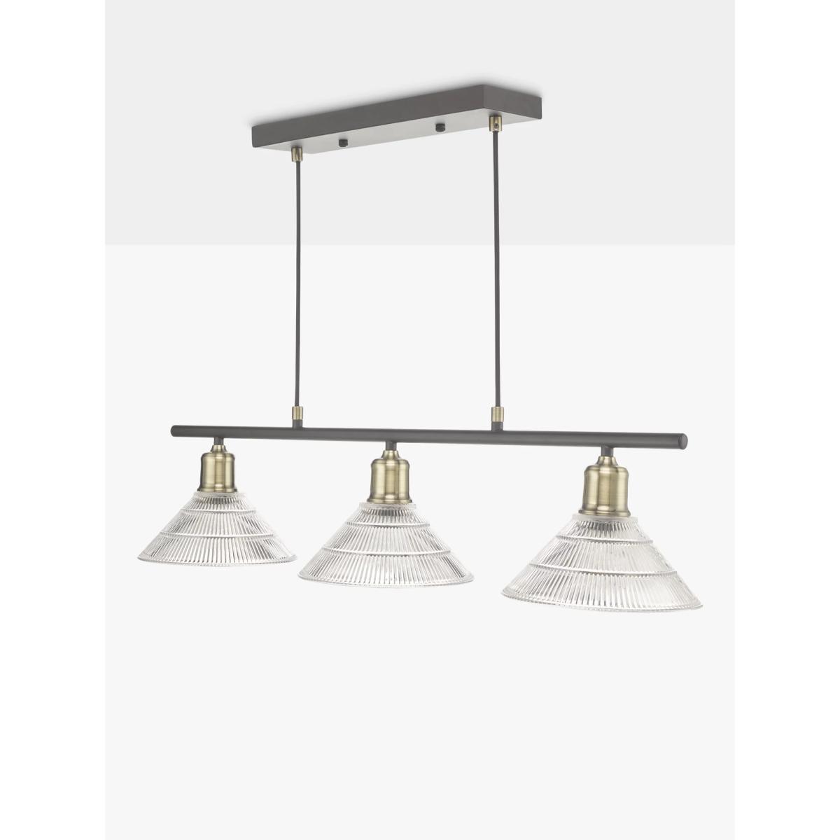 Där Boyd Prismatic Glass Bar Ceiling Light, Clear/Brass – image 2