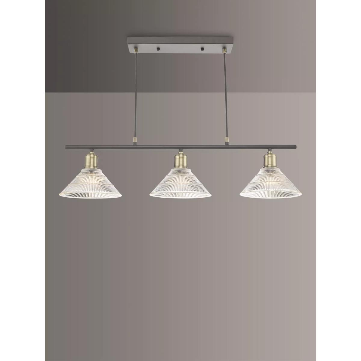 Där Boyd Prismatic Glass Bar Ceiling Light, Clear/Brass – image 3