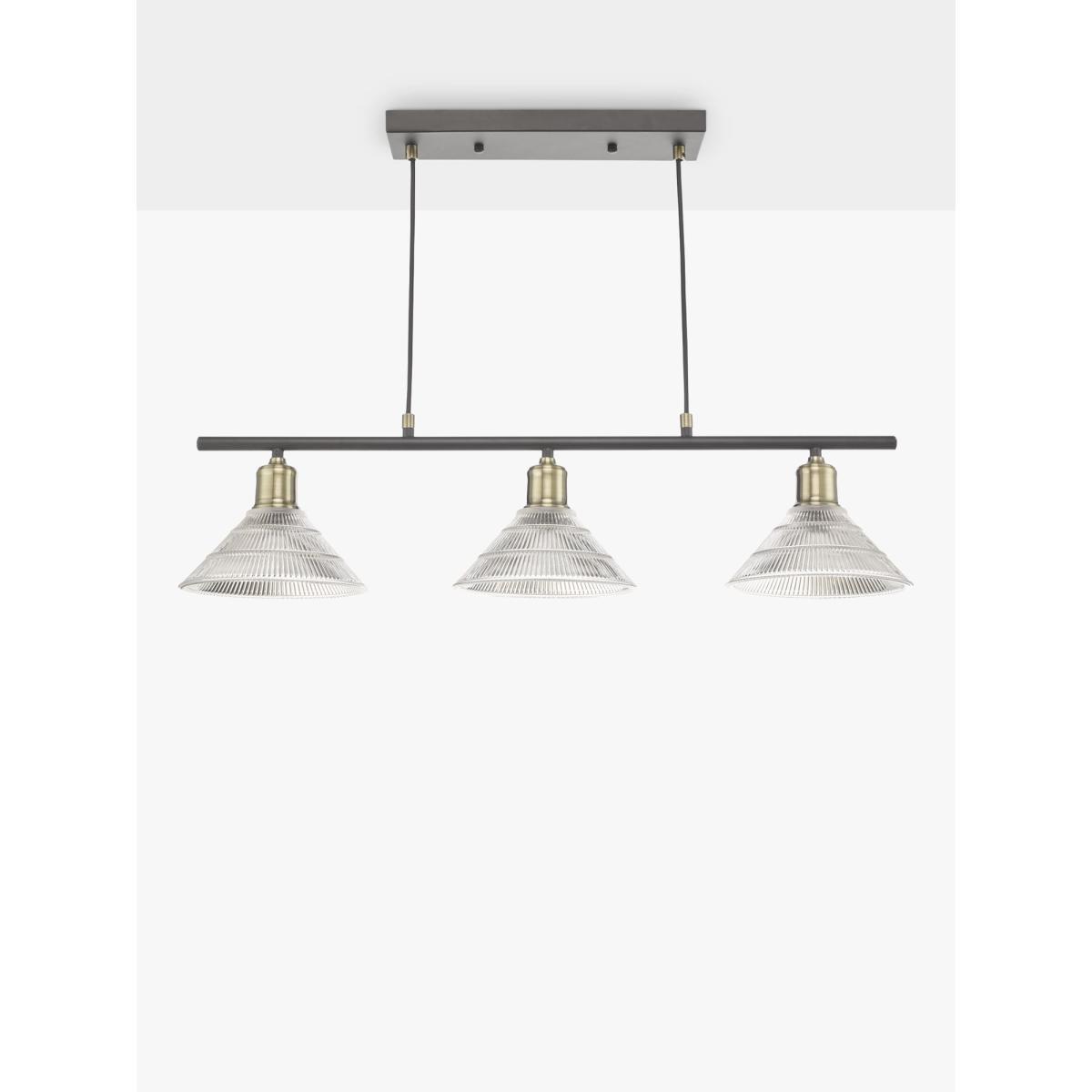 Där Boyd Prismatic Glass Bar Ceiling Light, Clear/Brass – image 4