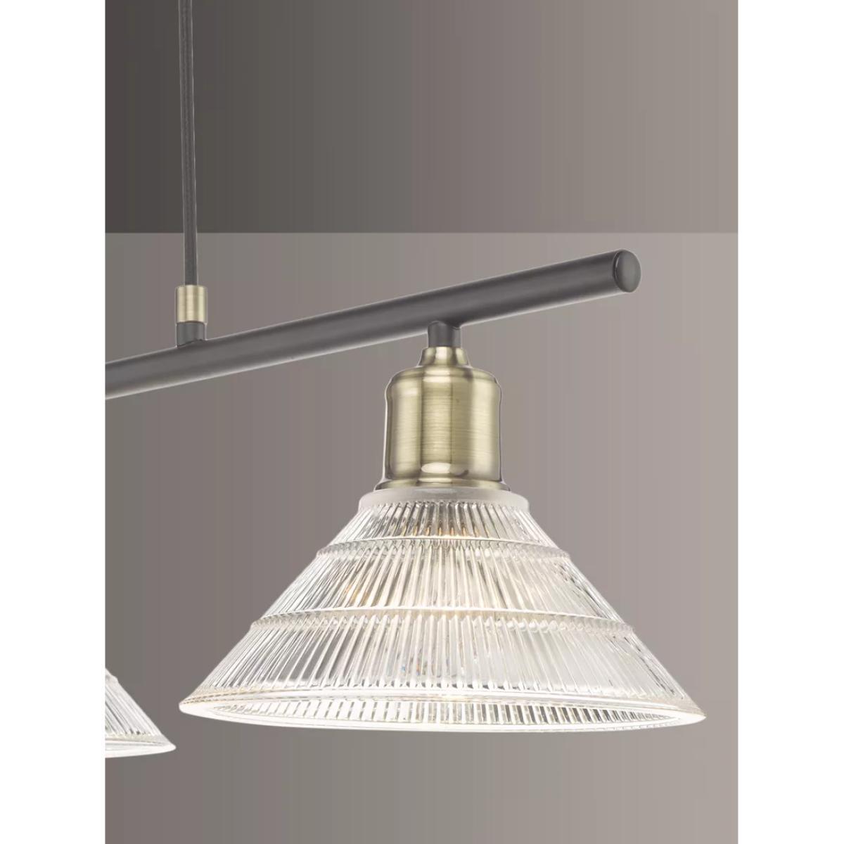 Där Boyd Prismatic Glass Bar Ceiling Light, Clear/Brass – image 5