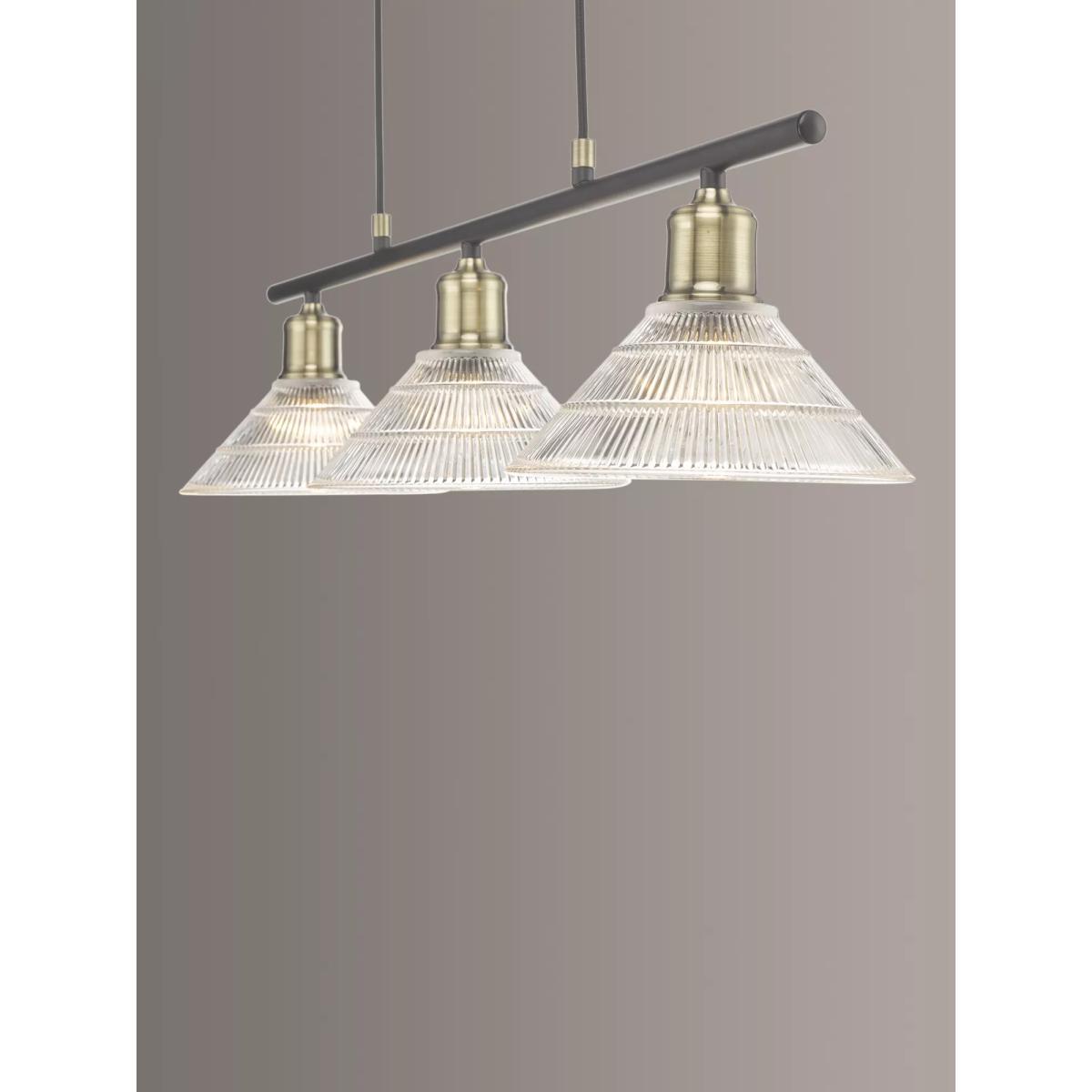 Där Boyd Prismatic Glass Bar Ceiling Light, Clear/Brass – image 6