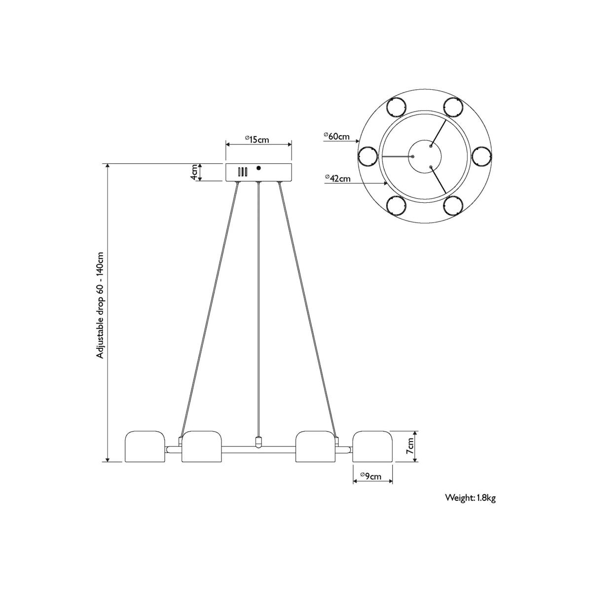 John Lewis Pivot LED Hoop Pendant Ceiling Light, Greige – image 8
