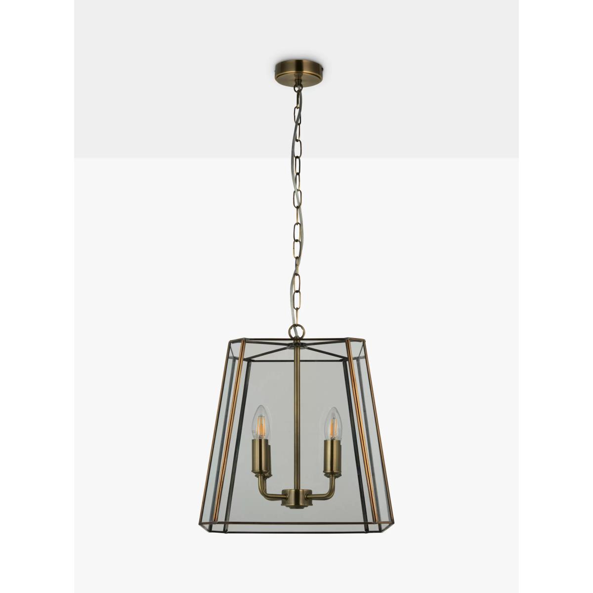 John Lewis Timeless Lantern 4 Arm Pendant Ceiling Light, Antique Brass – image 3