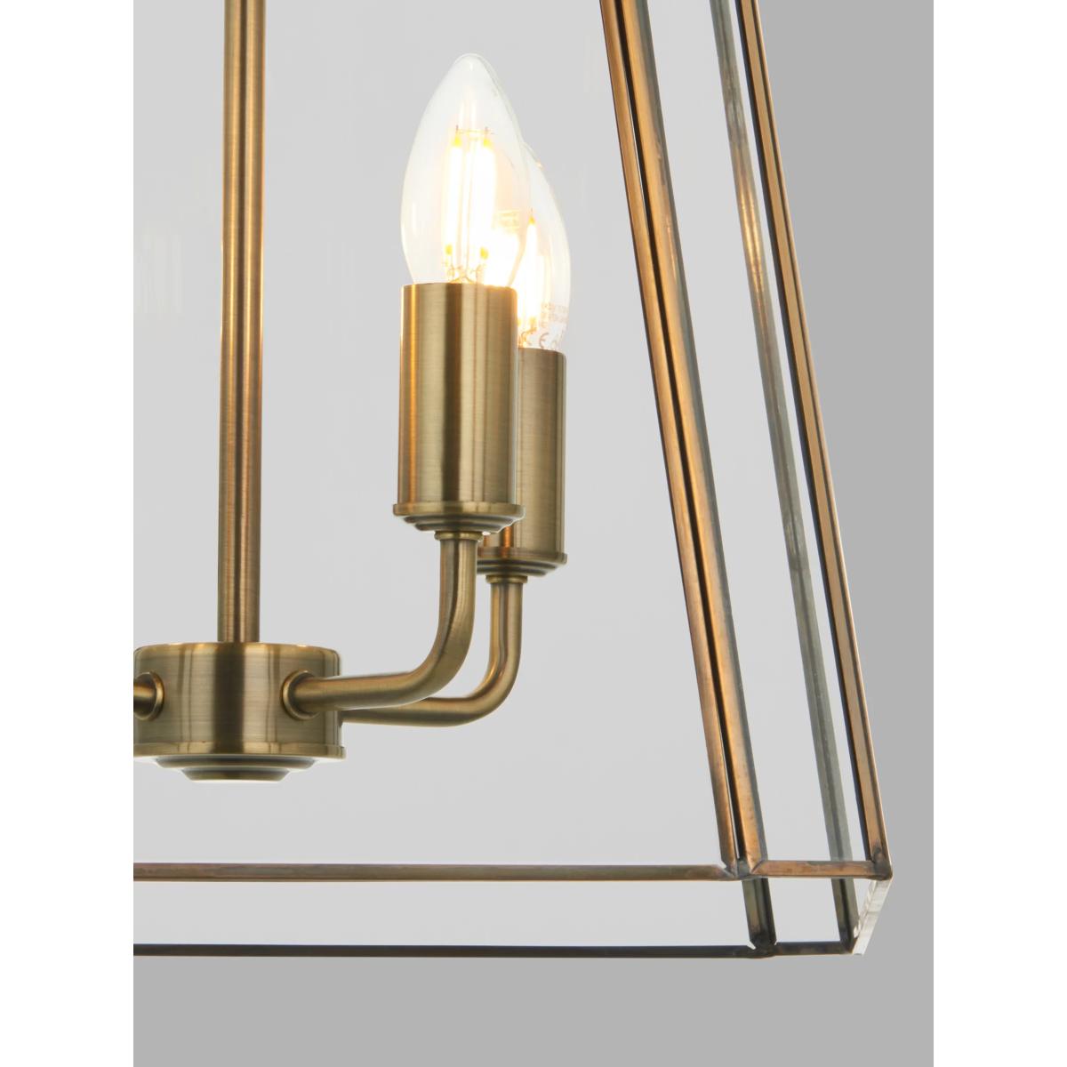 John Lewis Timeless Lantern 4 Arm Pendant Ceiling Light, Antique Brass – image 4