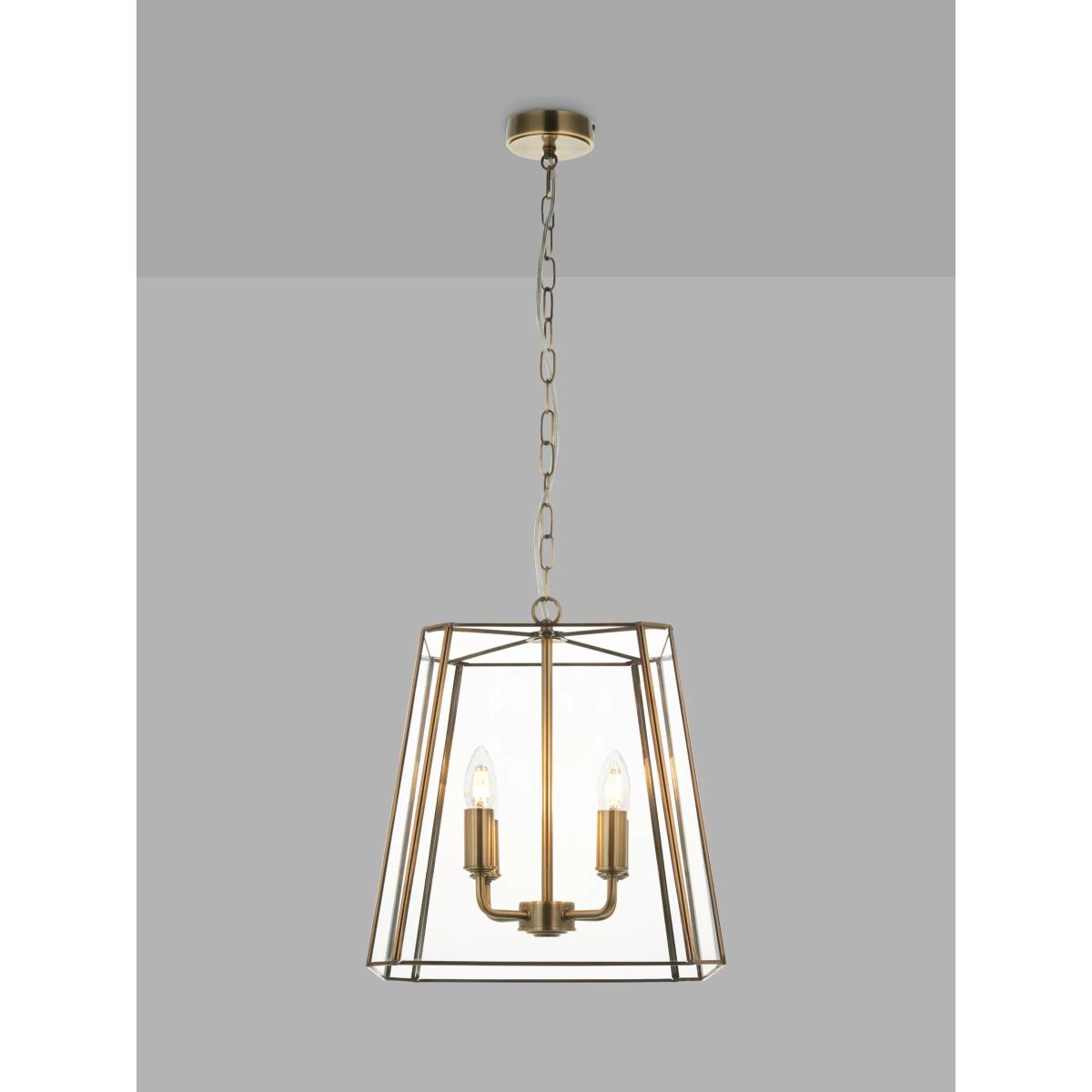 John Lewis Timeless Lantern 4 Arm Pendant Ceiling Light, Antique Brass – image 5