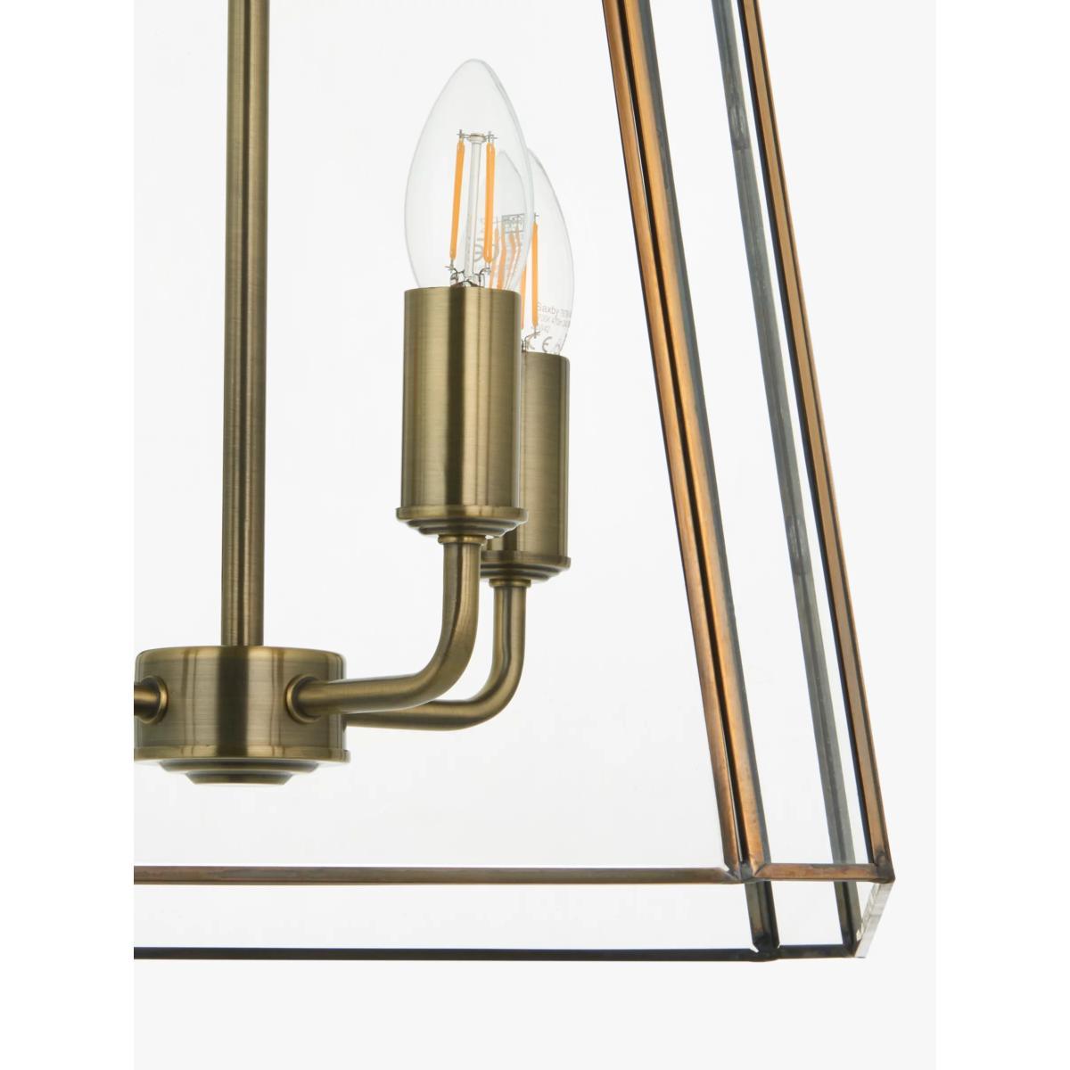 John Lewis Timeless Lantern 4 Arm Pendant Ceiling Light, Antique Brass – image 6