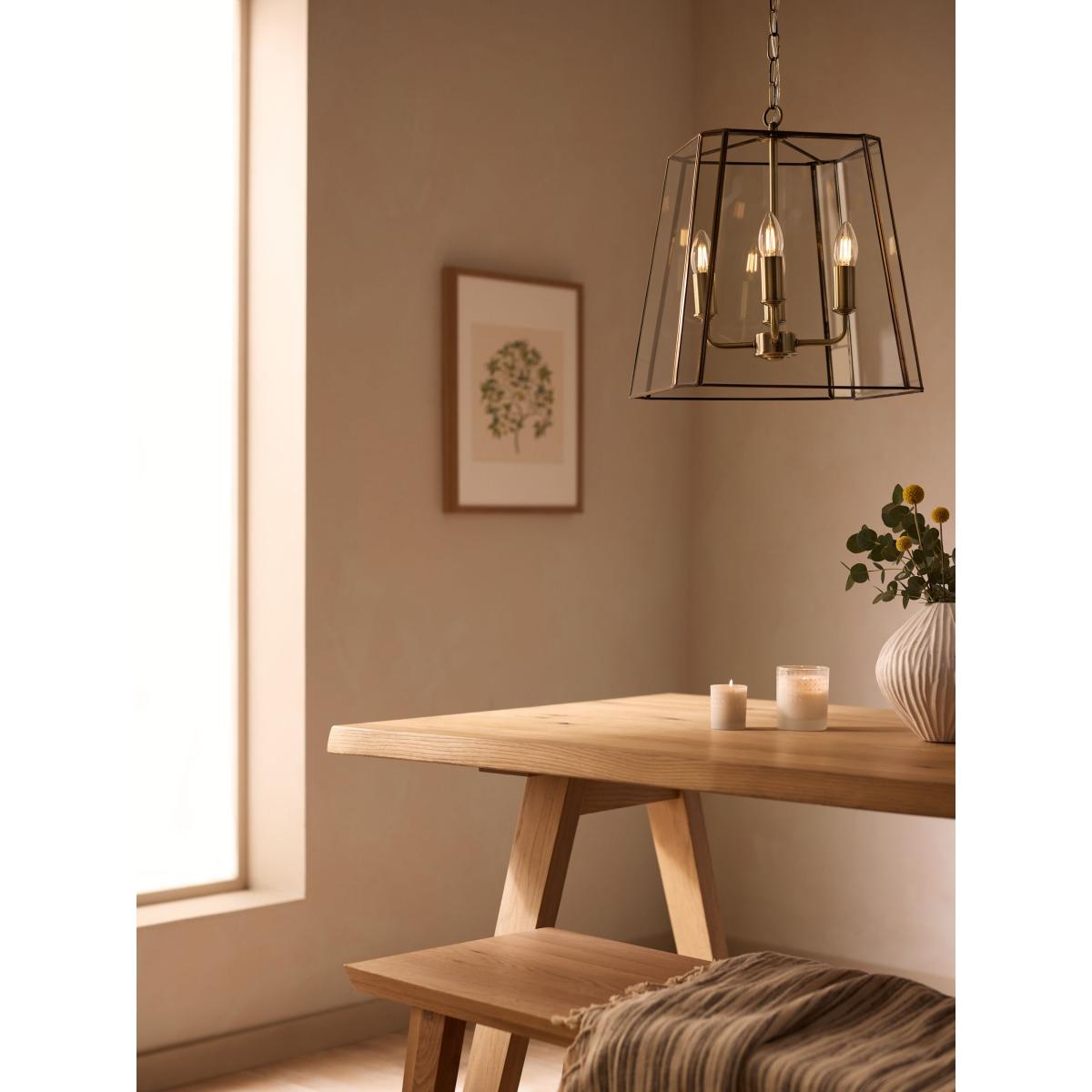John Lewis Timeless Lantern 4 Arm Pendant Ceiling Light, Antique Brass – image 7