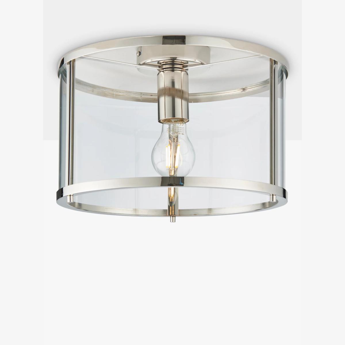 Bay Lighting Foster Flush Ceiling Light, Chrome – image 1
