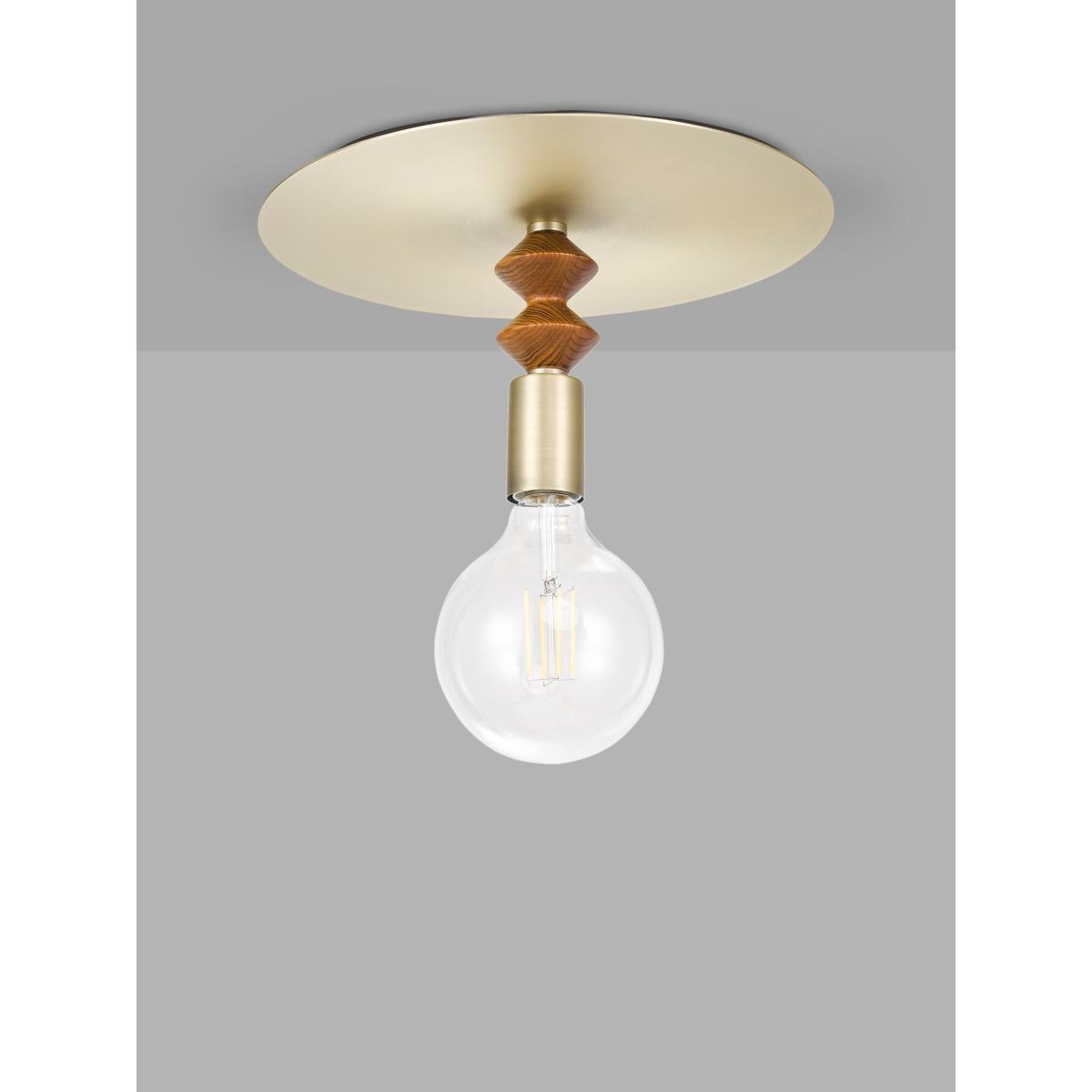Swoon Franklin Pendant Ceiling Light, Brass/Wood – image 3