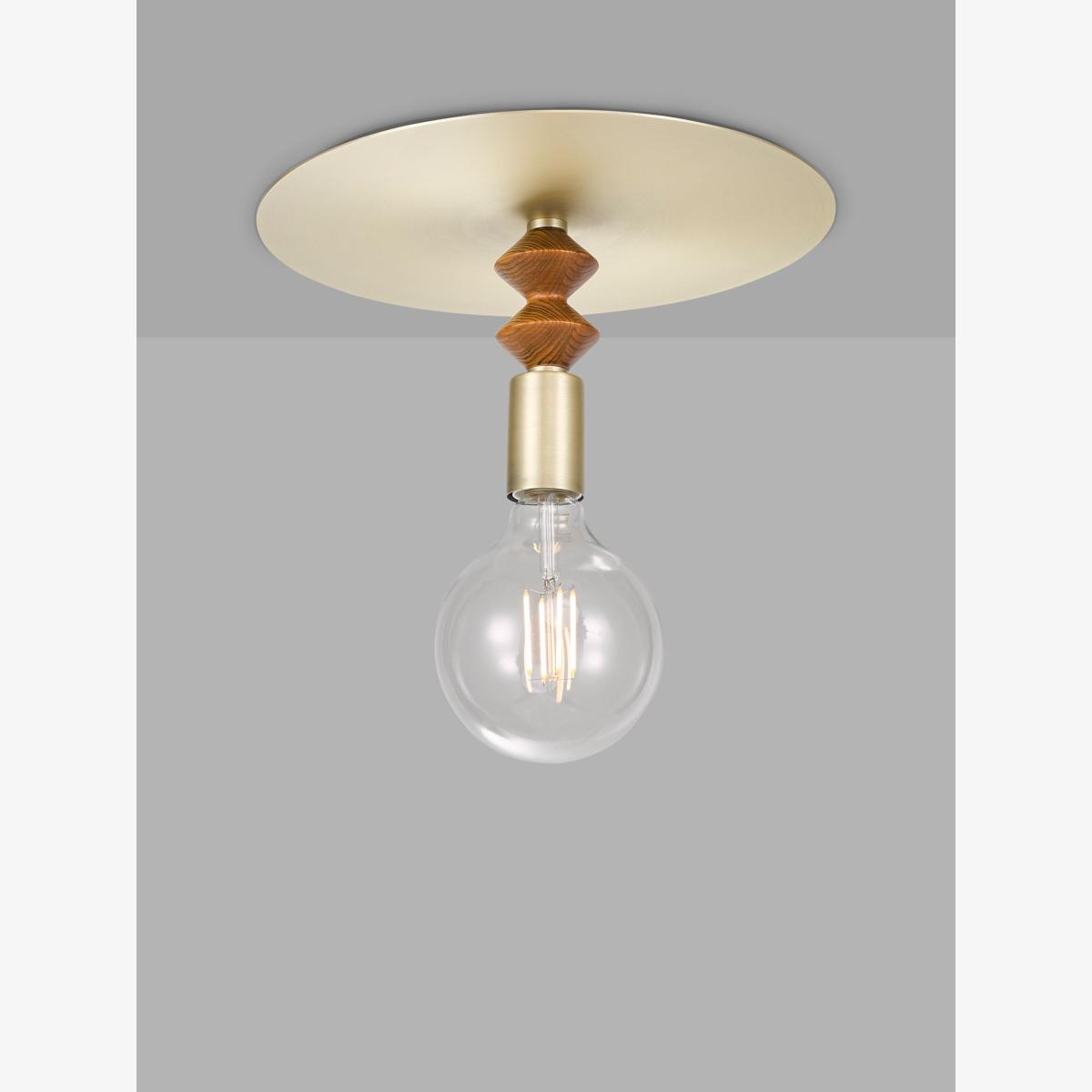 Swoon Franklin Pendant Ceiling Light, Brass/Wood – image 1
