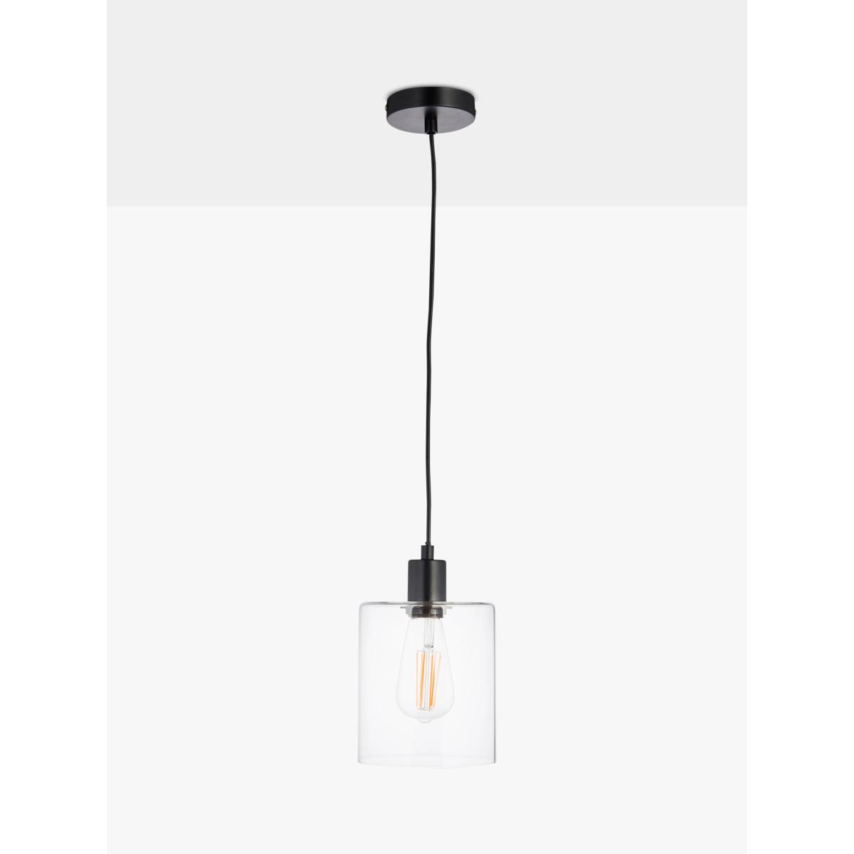 Bay Lighting Romo Glass Ceiling Light, Clear/Black – image 2