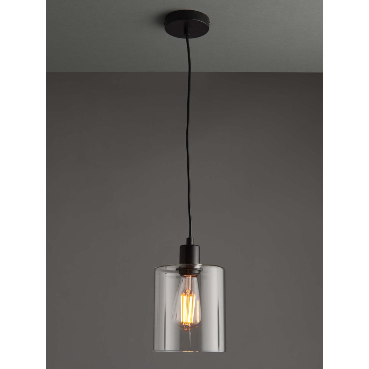 Bay Lighting Romo Glass Ceiling Light, Clear/Black – image 3
