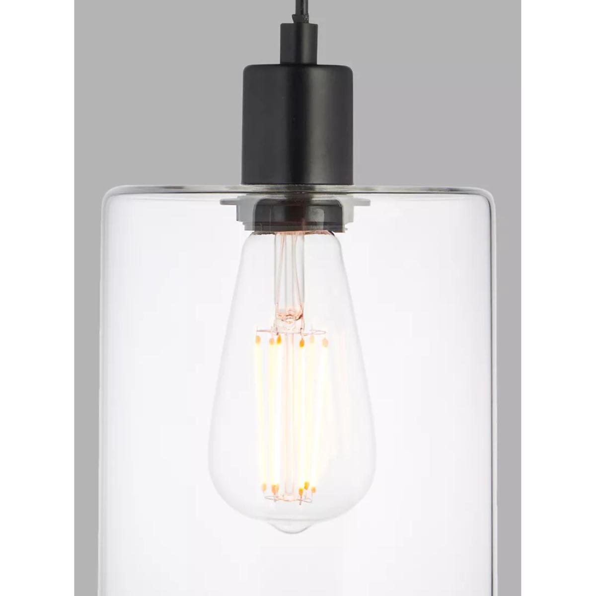 Bay Lighting Romo Glass Ceiling Light, Clear/Black – image 5