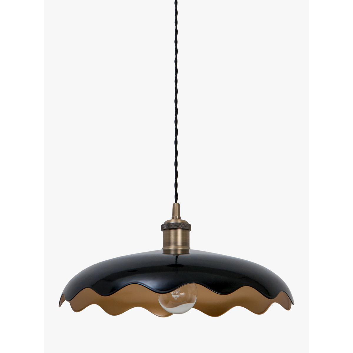 John Lewis & Partners Sinamay Ceiling Light, Black/Antique Brass – image 3