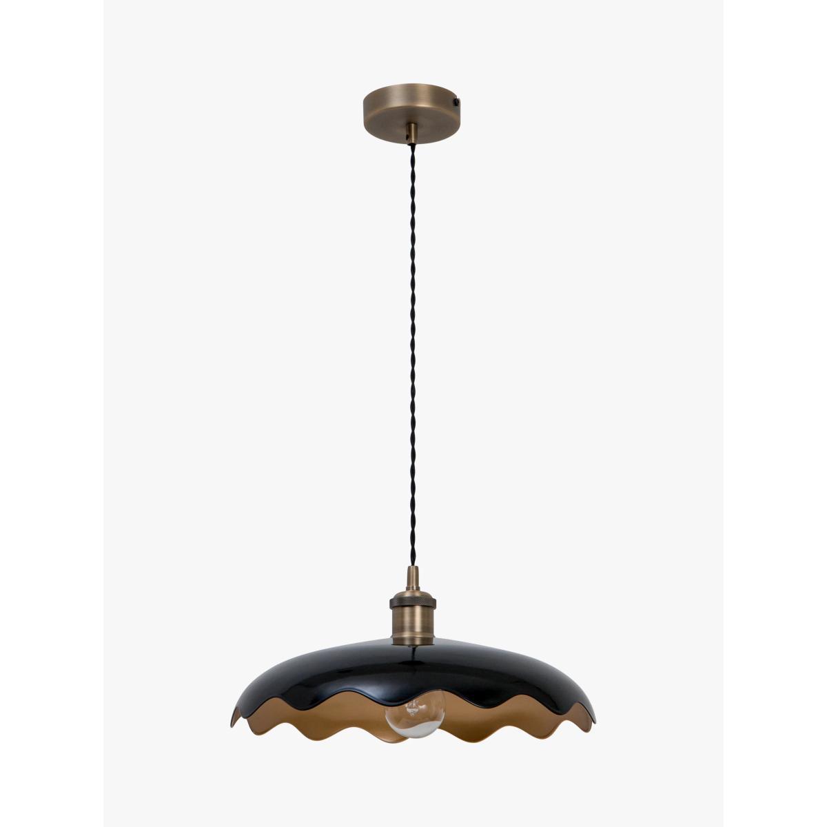 John Lewis & Partners Sinamay Ceiling Light, Black/Antique Brass – image 4