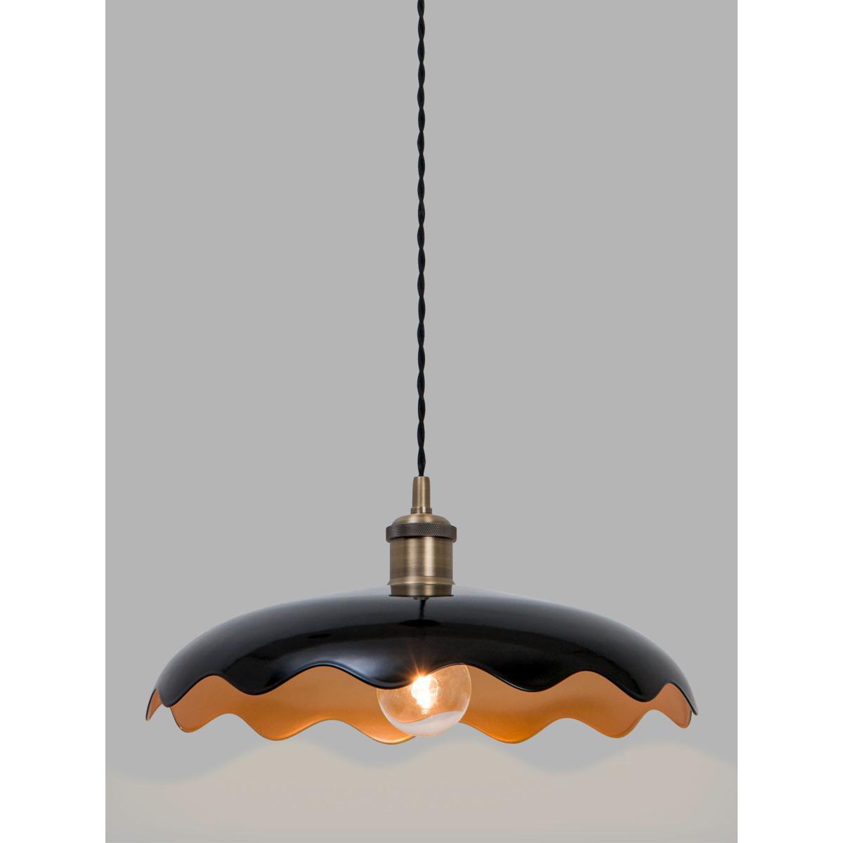 John Lewis & Partners Sinamay Ceiling Light, Black/Antique Brass – image 1