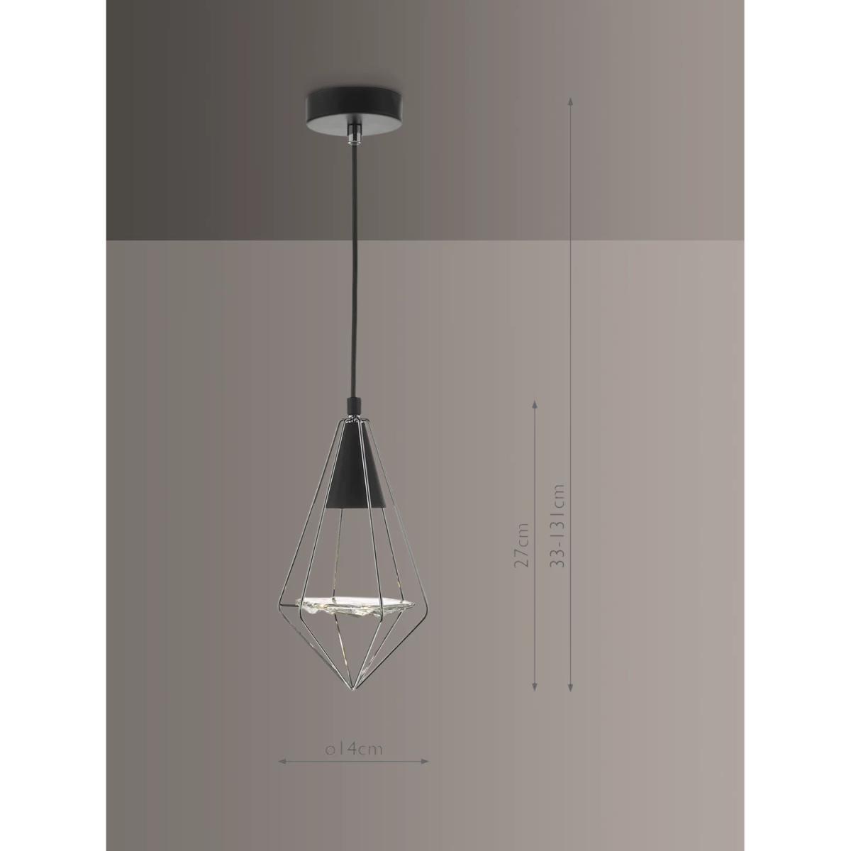 Där Gianni Ceiling Light, Black Chrome – image 4