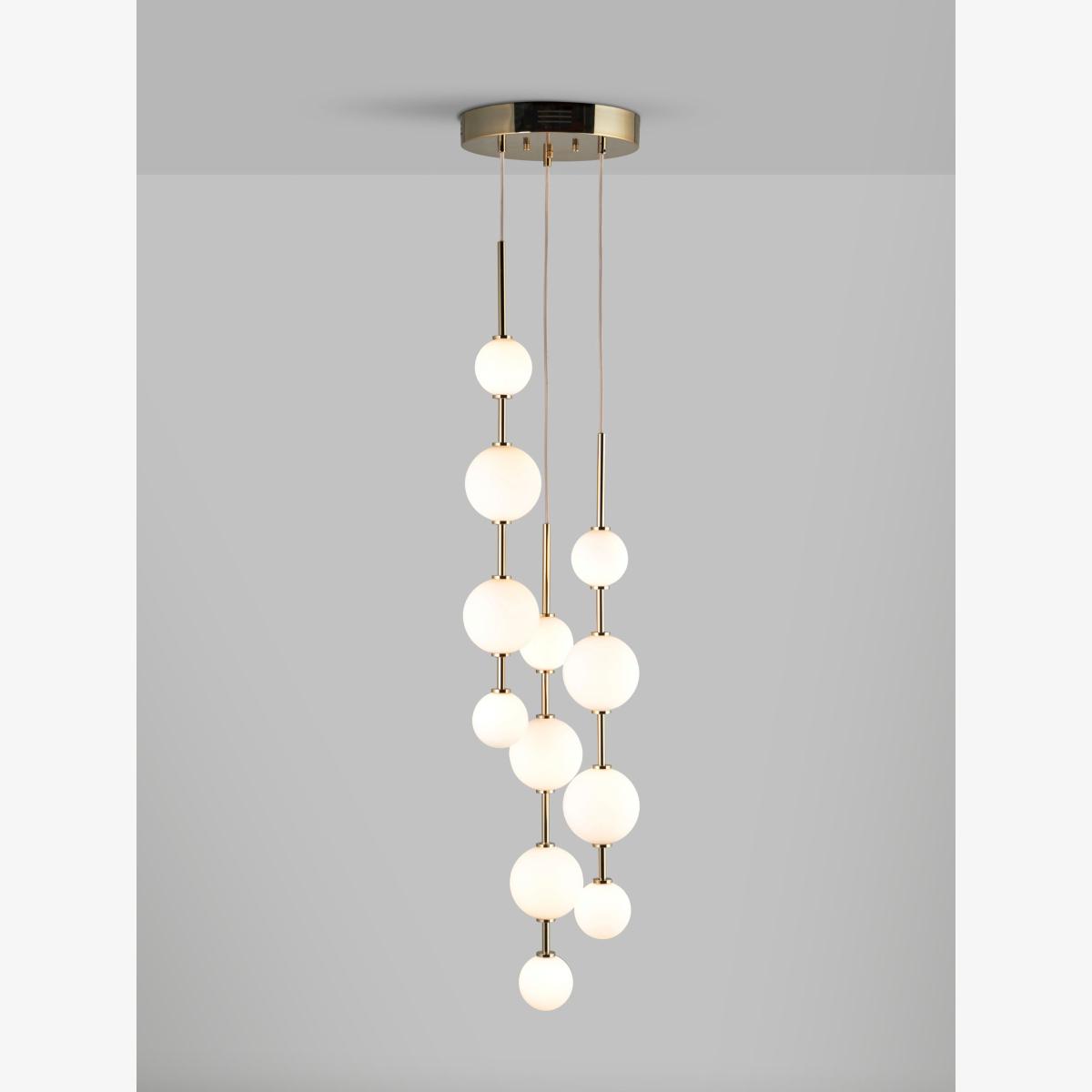 John Lewis Ascend 12 LED Pendant Ceiling Light, Polished Brass – image 1