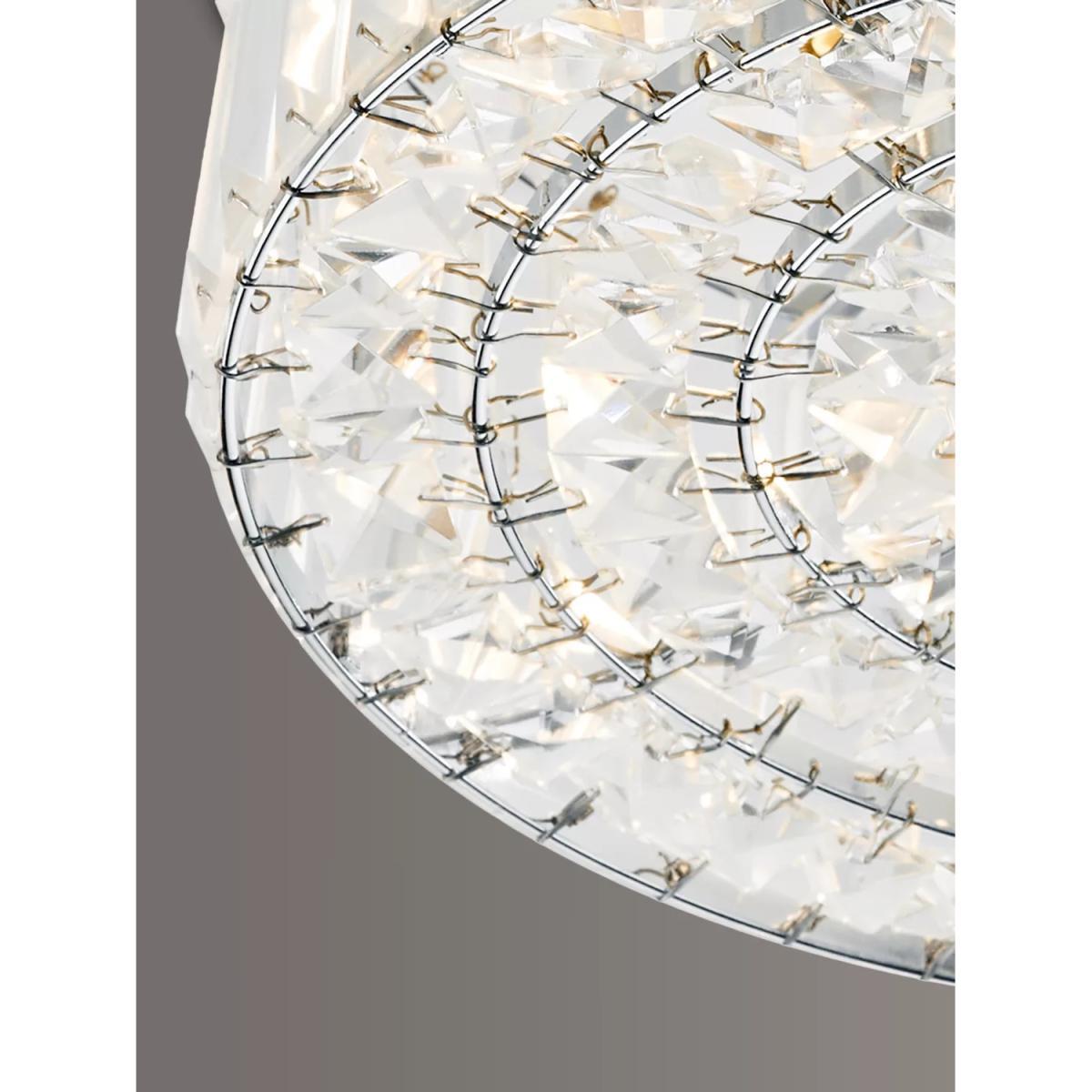 Där Errol Crystal Semi Flush Ceiling Light, Clear/Polished Chrome – image 2