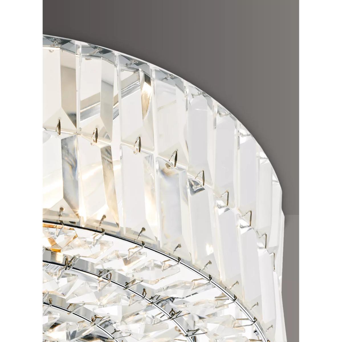 Där Errol Crystal Semi Flush Ceiling Light, Clear/Polished Chrome – image 3