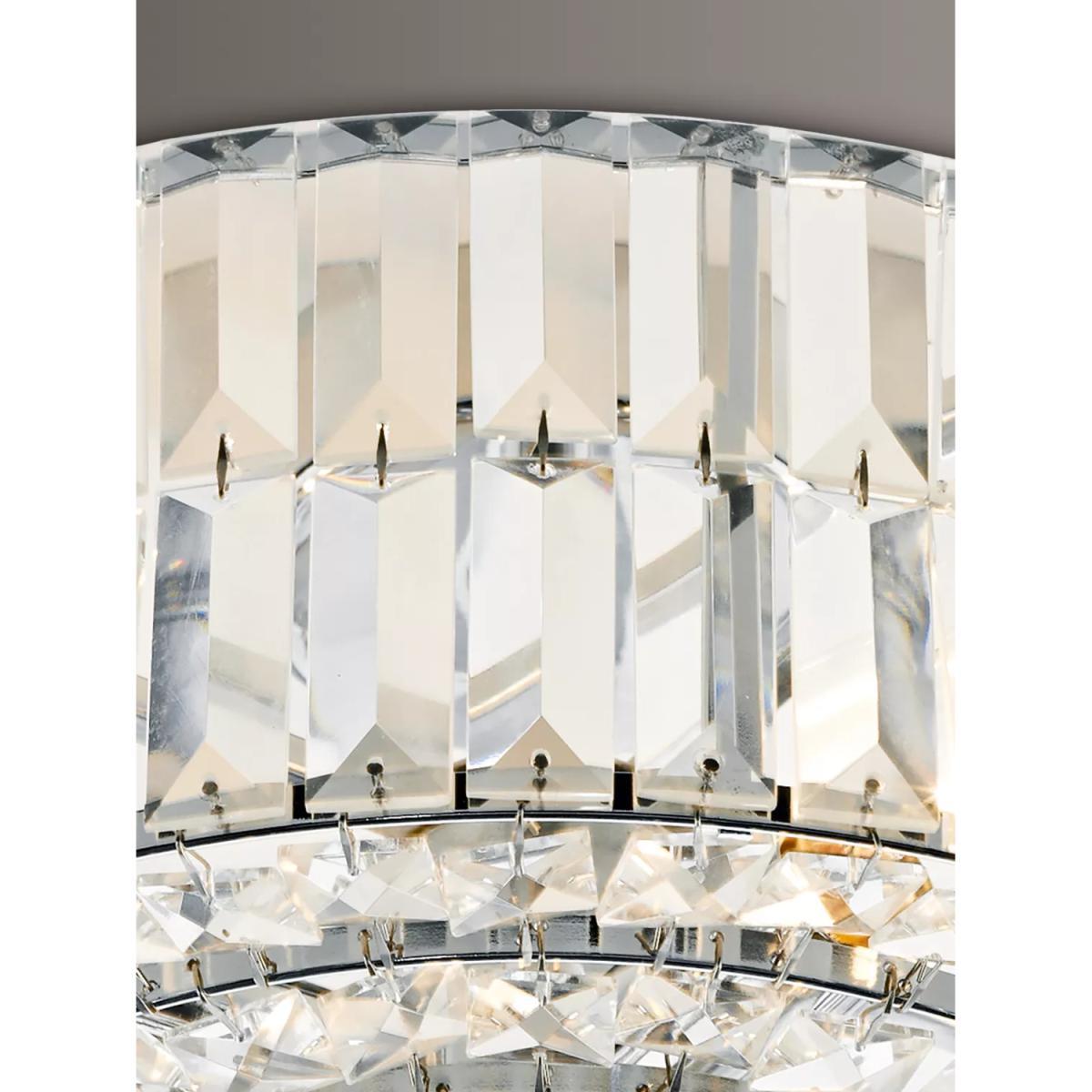 Där Errol Crystal Semi Flush Ceiling Light, Clear/Polished Chrome – image 4