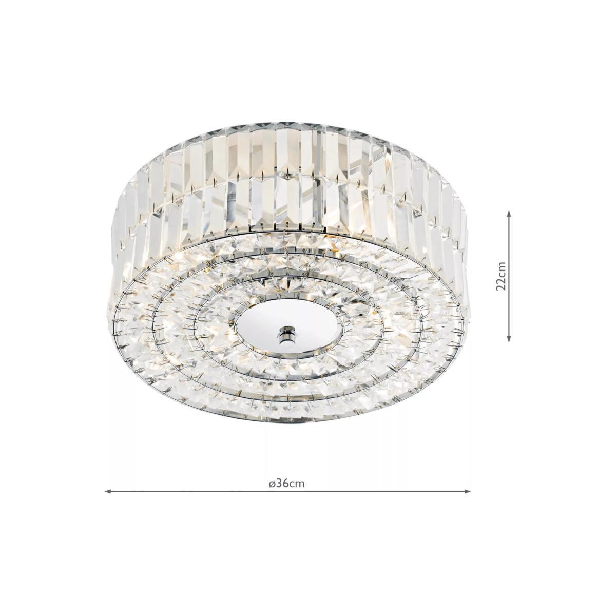 Där Errol Crystal Semi Flush Ceiling Light, Clear/Polished Chrome – image 5