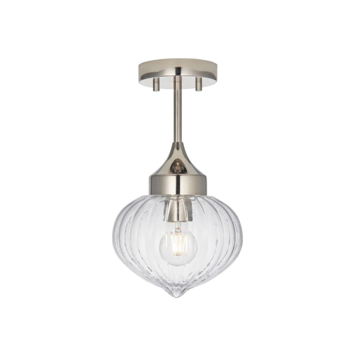 Ezeiza 1 Light Flush Ceiling Light - Nickle