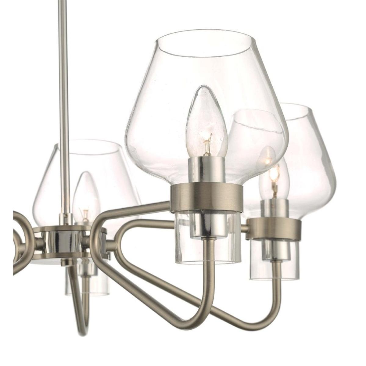 dar lighting KET5446 Keta 5 Light Semi Flush Satin Chrome and Polished Chrome – image 3