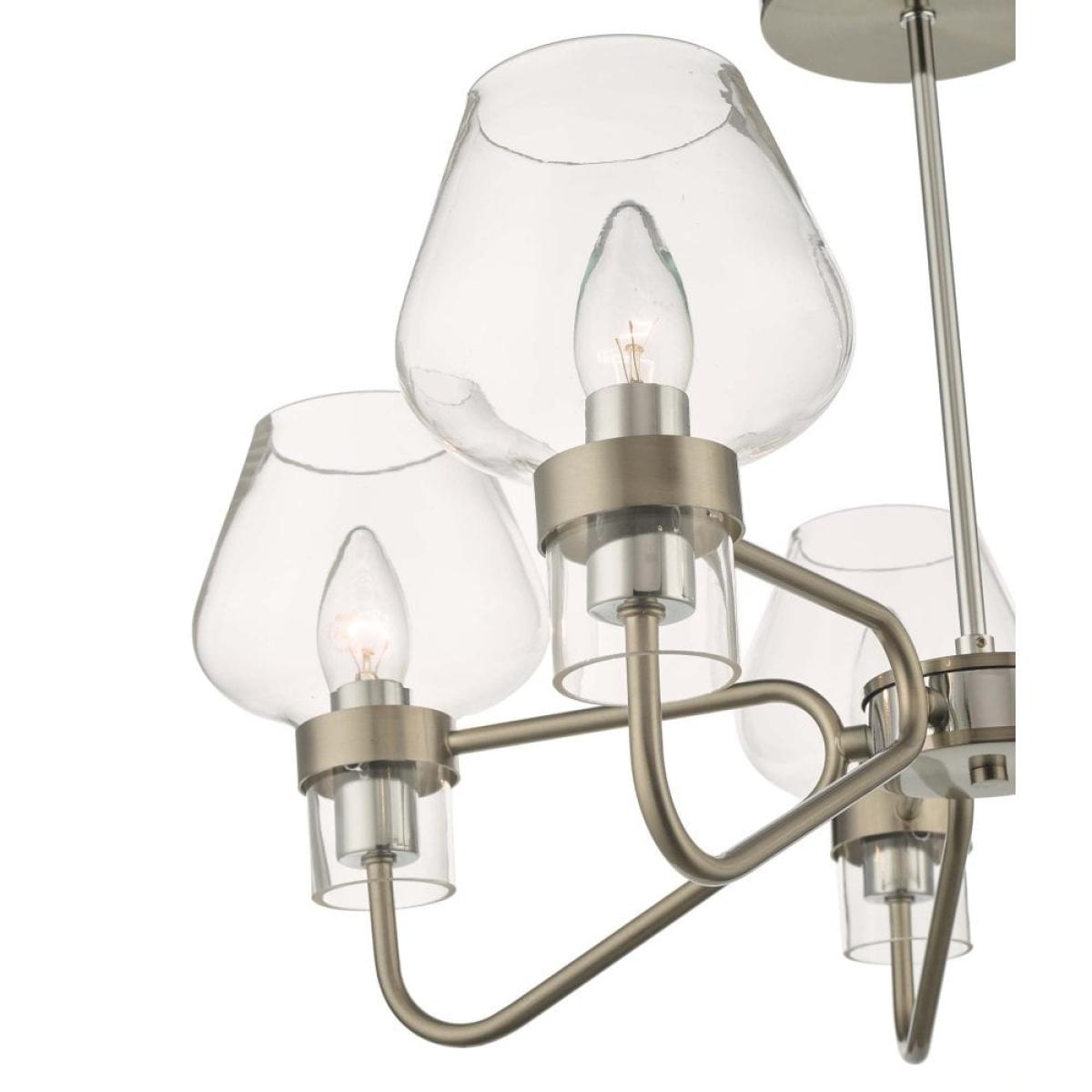 dar lighting KET5446 Keta 5 Light Semi Flush Satin Chrome and Polished Chrome – image 4